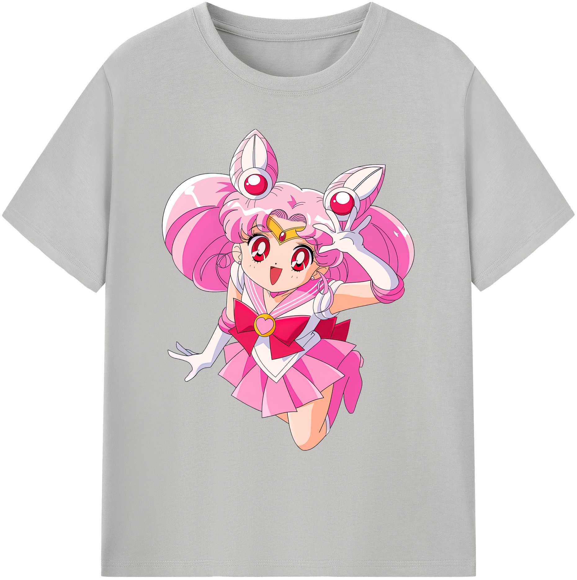 （画像用） 美少女戦士セーラームーン ちびうさ Sailor Moon Chibiusa Tsukino Usagi Small Lady Serenity 綿100％ メンズ半袖Tシャツ｜肌触りやわらか＆通気性