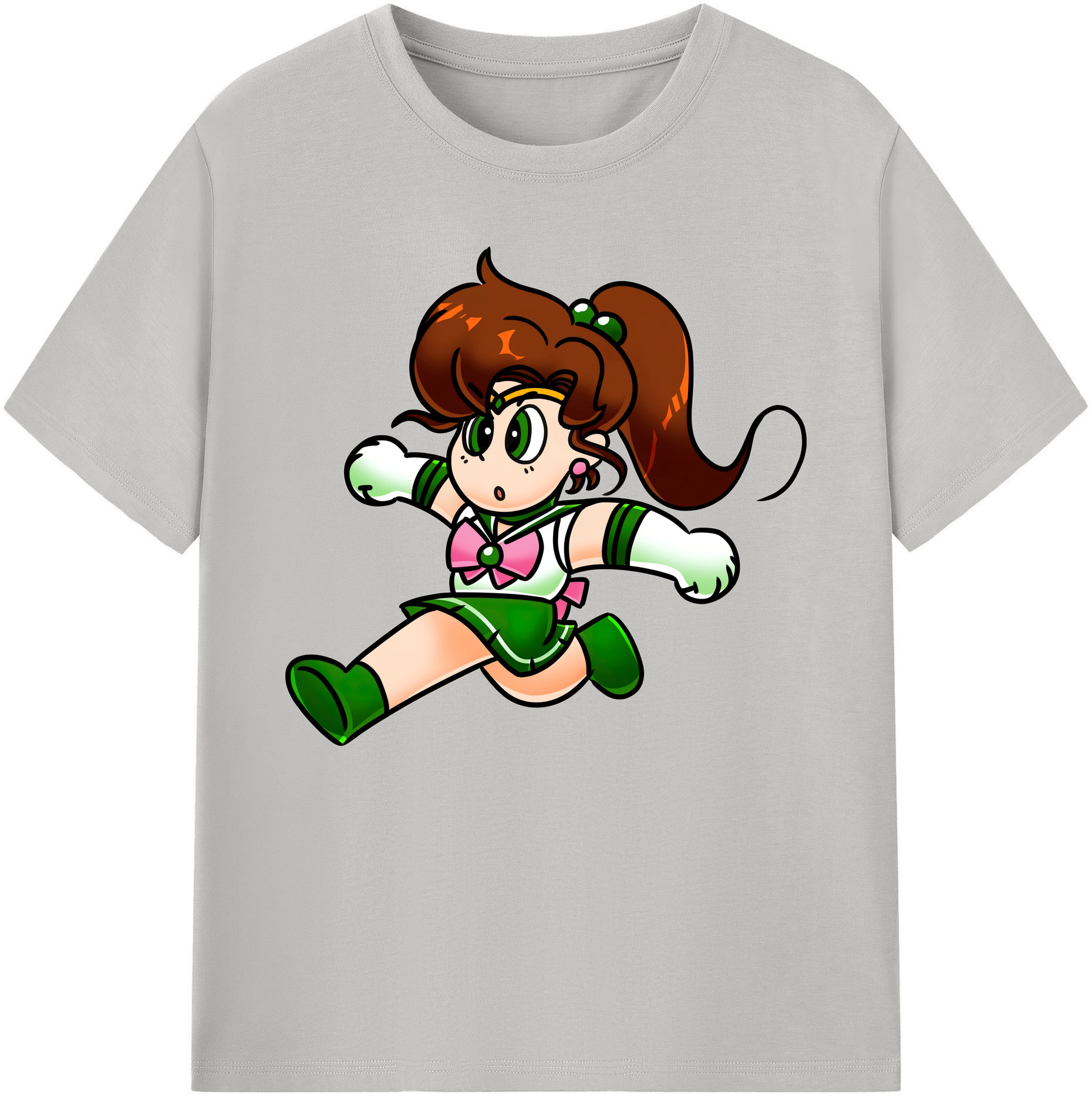 （画像用） 美少女戦士セーラームーン 木野 まこと きの まこと Sailor Moon Kino Makoto （セーラージュピター；Sailor Jupiter） 綿100％ メンズ半袖Tシャツ｜肌触りやわらか＆通気性