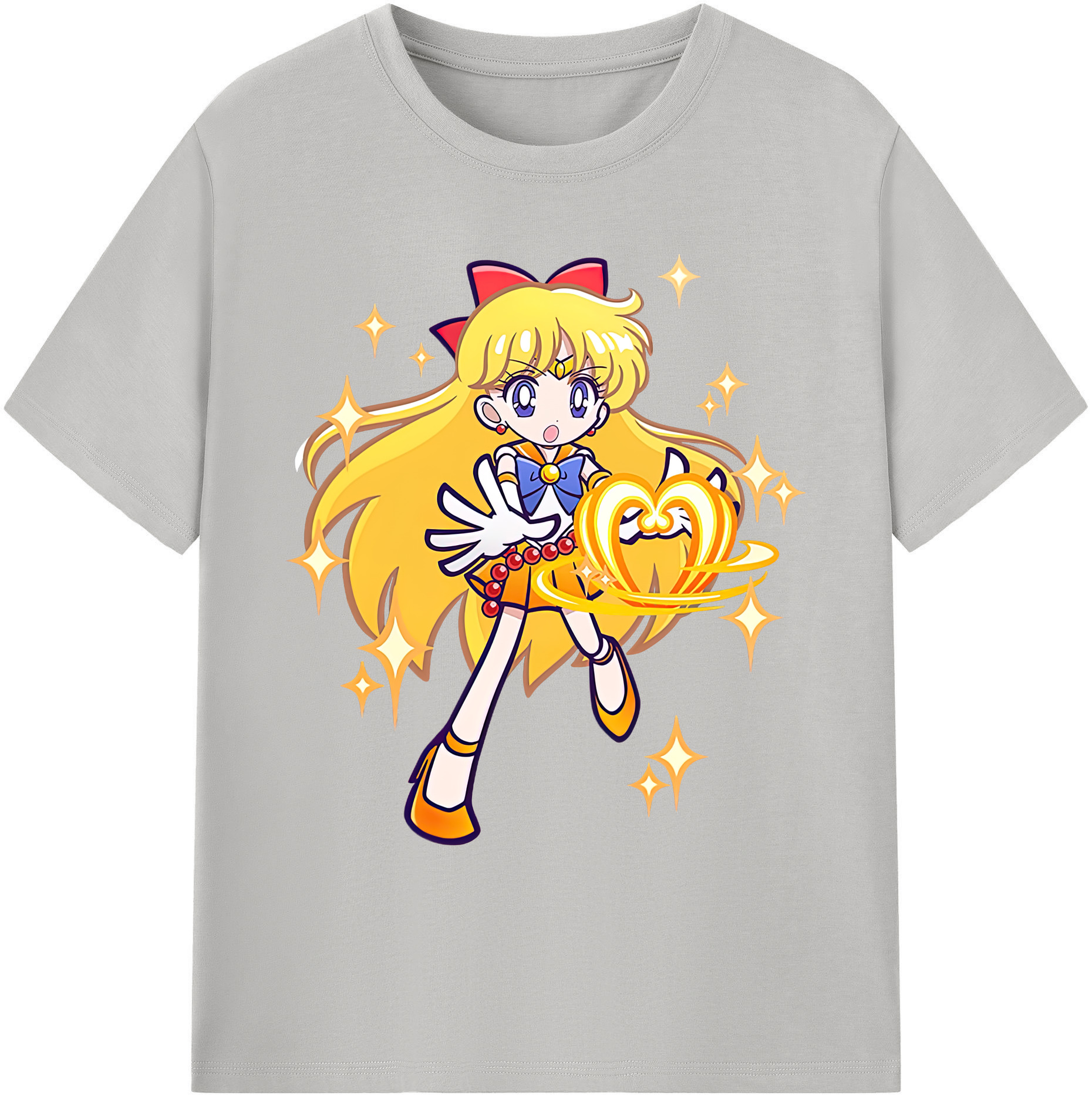 （画像用） 美少女戦士セーラームーン 愛野 美奈子 あいの みなこ Sailor Moon Aino Minako 綿100％ メンズ半袖Tシャツ｜肌触りやわらか＆通気性