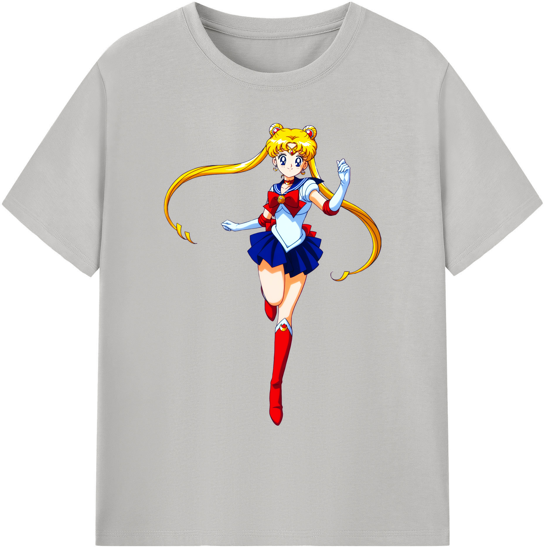 （画像用） 美少女戦士セーラームーン 月野 うさぎ つきの うさぎ Sailor Moon Tsukino Usagi 綿100％ メンズ半袖Tシャツ｜肌触りやわらか＆通気性
