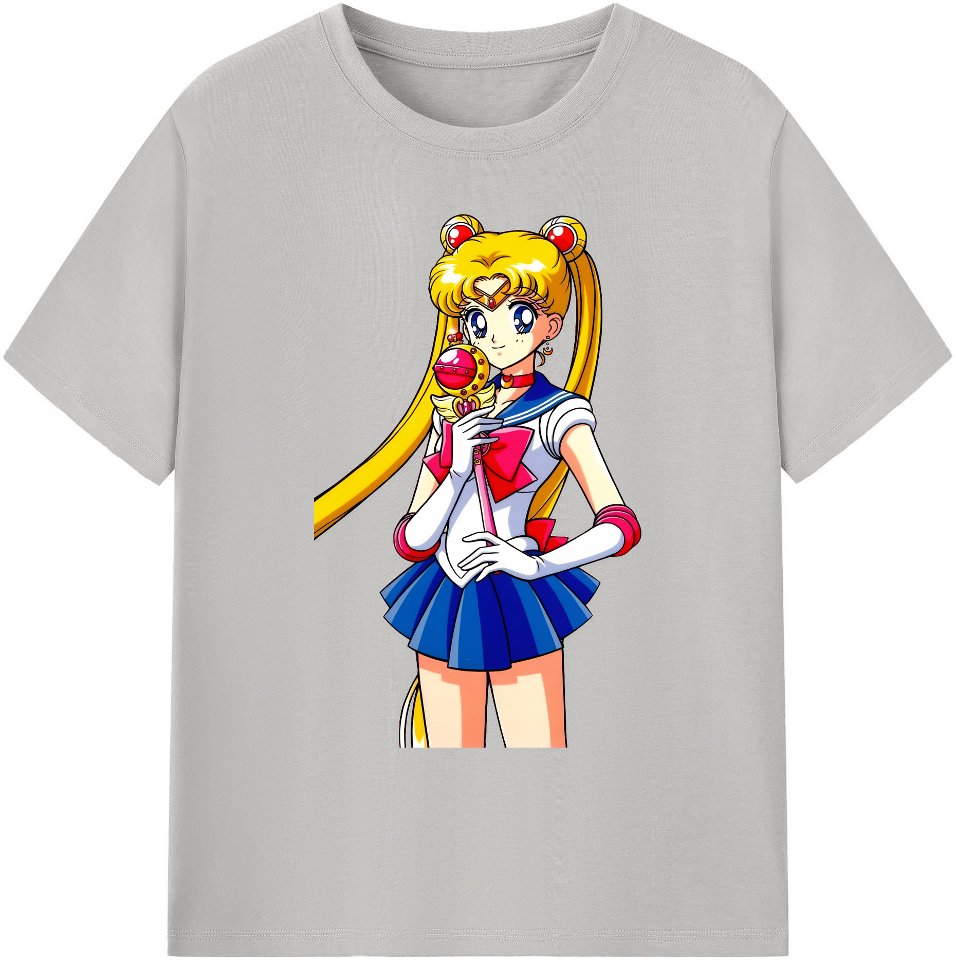 （画像用） 美少女戦士セーラームーン 月野 うさぎ つきの うさぎ Sailor Moon Tsukino Usagi 綿100％ メンズ半袖Tシャツ｜肌触りやわらか＆通気性