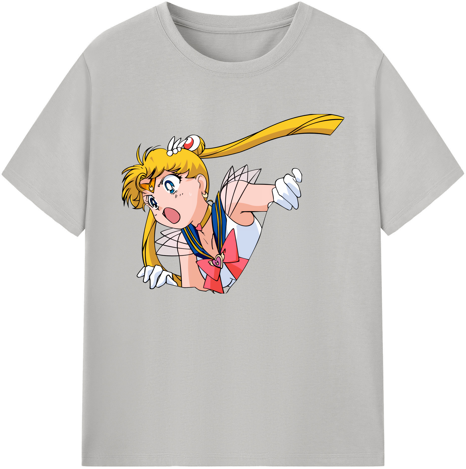 （画像用） 美少女戦士セーラームーン 月野 うさぎ つきの うさぎ Sailor Moon Tsukino Usagi 綿100％ メンズ半袖Tシャツ｜肌触りやわらか＆通気性