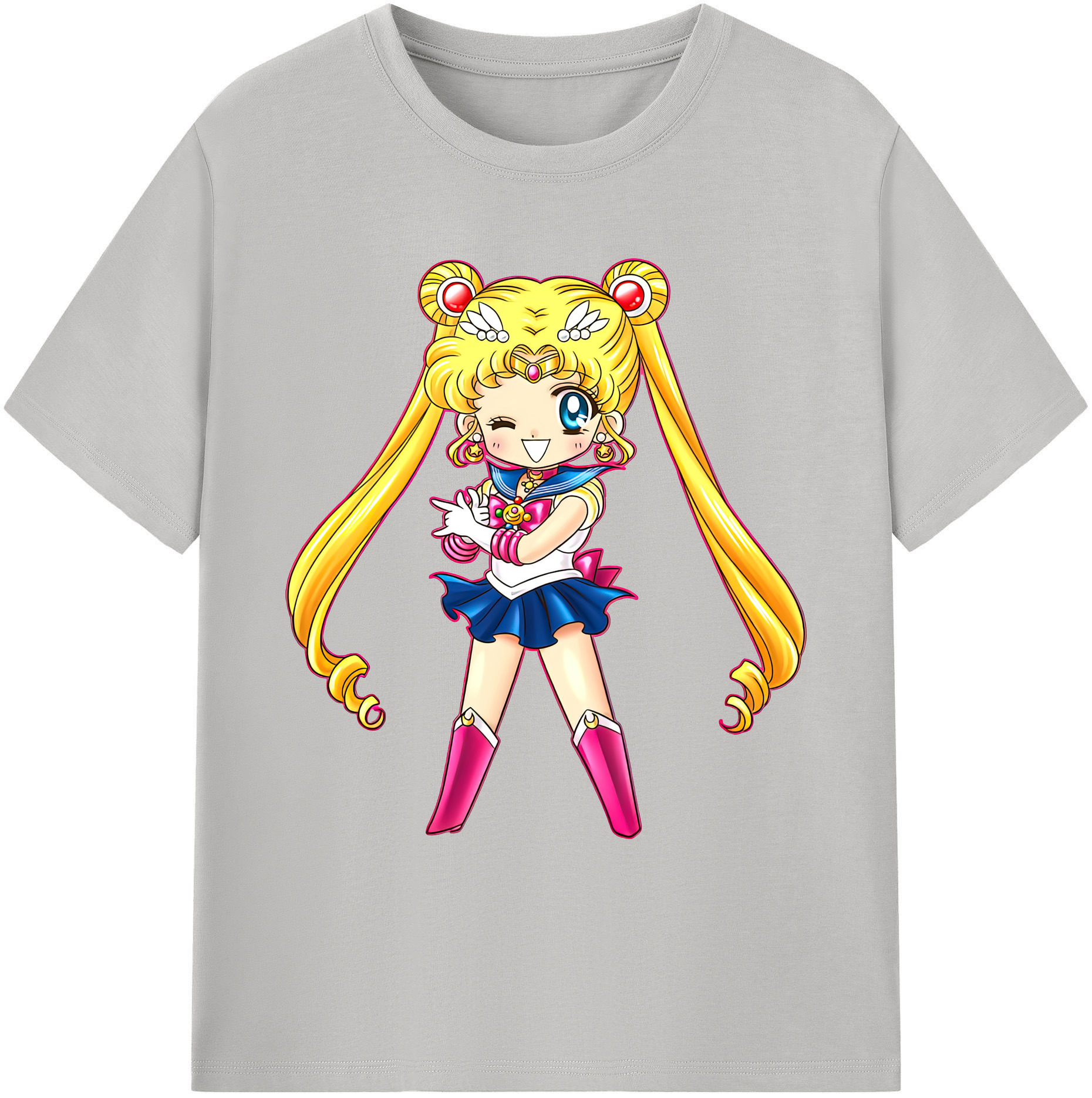 （画像用） 美少女戦士セーラームーン 月野 うさぎ つきの うさぎ Sailor Moon Tsukino Usagi 綿100％ メンズ半袖Tシャツ｜肌触りやわらか＆通気性