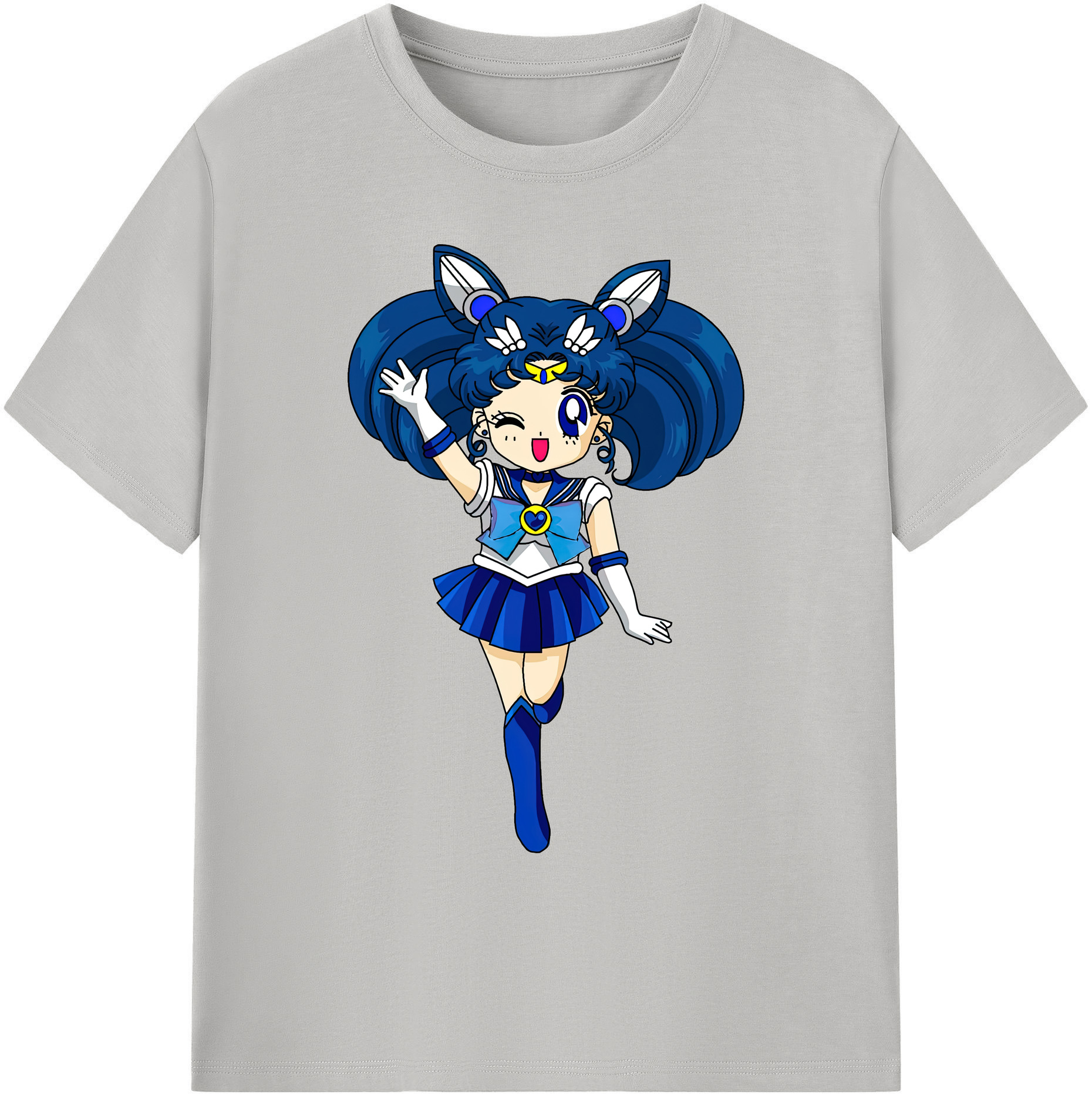 （画像用） 美少女戦士セーラームーン 水野 亜美 みずの あみ Sailor Moon Mizuno Ami 綿100％ メンズ半袖Tシャツ｜肌触りやわらか＆通気性