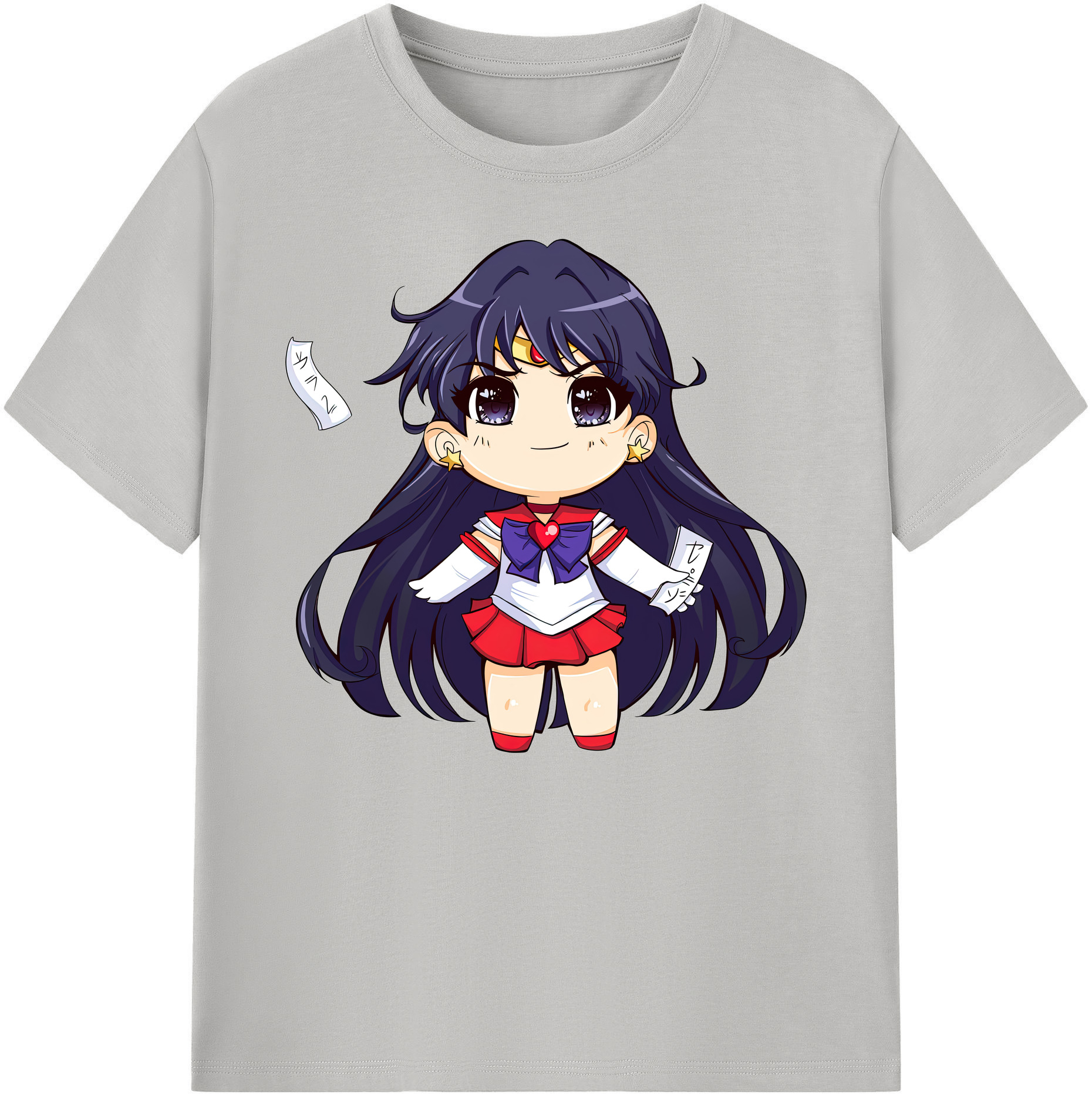 （画像用） 美少女戦士セーラームーン 火野レイ ひの レイ Sailor Moon Hino Rei （セーラーマーズ,Sailor Mars） 綿100％ メンズ半袖Tシャツ｜肌触りやわらか＆通気性