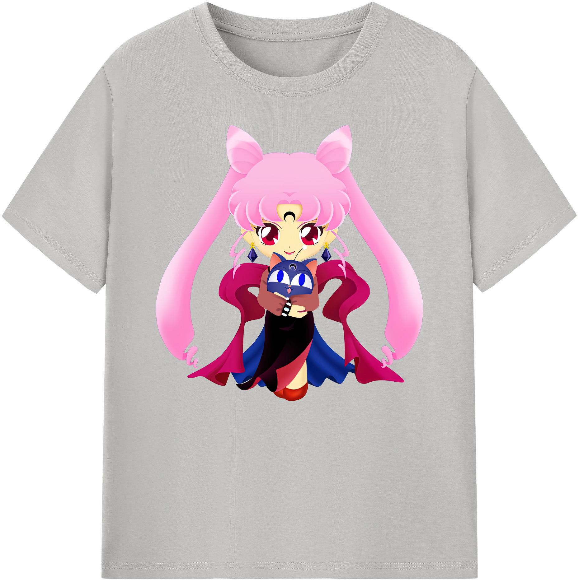 （画像用） 美少女戦士セーラームーン ちびうさ Sailor Moon Chibiusa Tsukino Usagi Small Lady Serenity 綿100％ メンズ半袖Tシャツ｜肌触りやわらか＆通気性