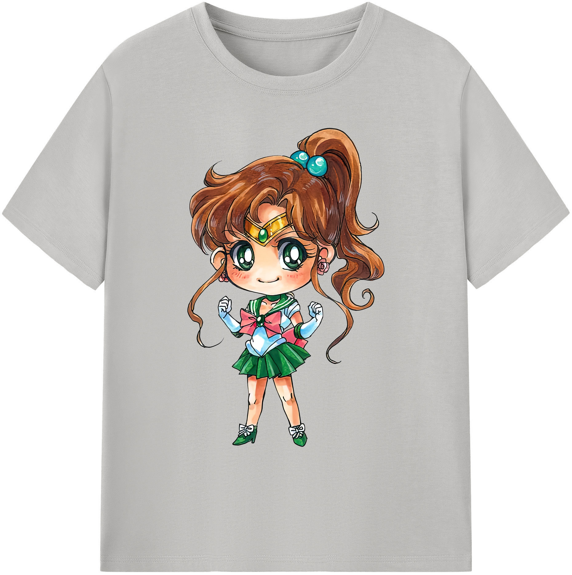 （画像用） 美少女戦士セーラームーン 木野 まこと きの まこと Sailor Moon Kino Makoto （セーラージュピター；Sailor Jupiter） 綿100％ メンズ半袖Tシャツ｜肌触りやわらか＆通気性