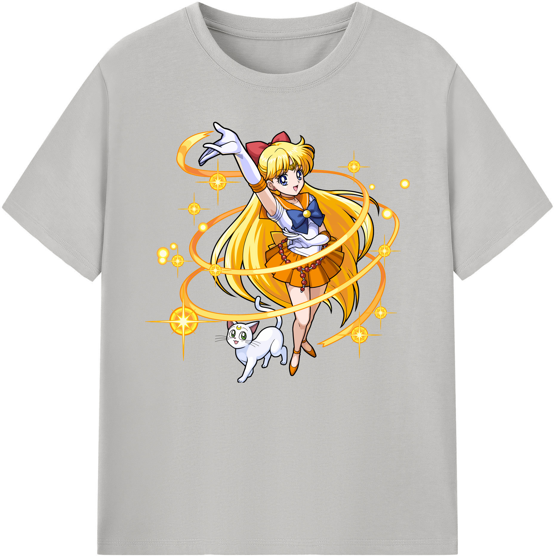 （画像用） 美少女戦士セーラームーン 愛野 美奈子 あいの みなこ Sailor Moon Aino Minako 綿100％ メンズ半袖Tシャツ｜肌触りやわらか＆通気性