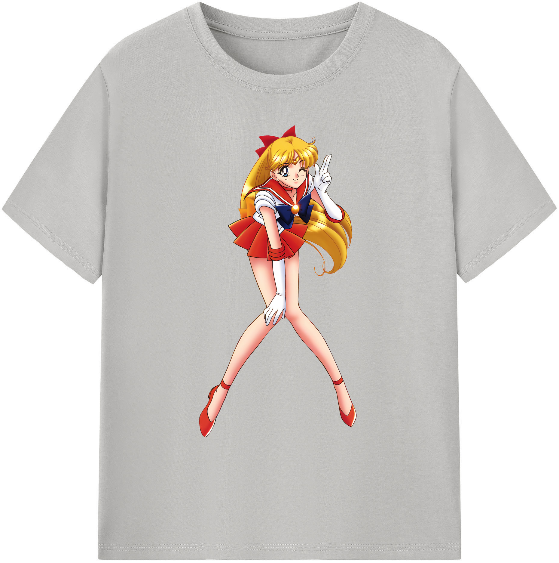 （画像用） 美少女戦士セーラームーン 愛野 美奈子 あいの みなこ Sailor Moon Aino Minako 綿100％ メンズ半袖Tシャツ｜肌触りやわらか＆通気性