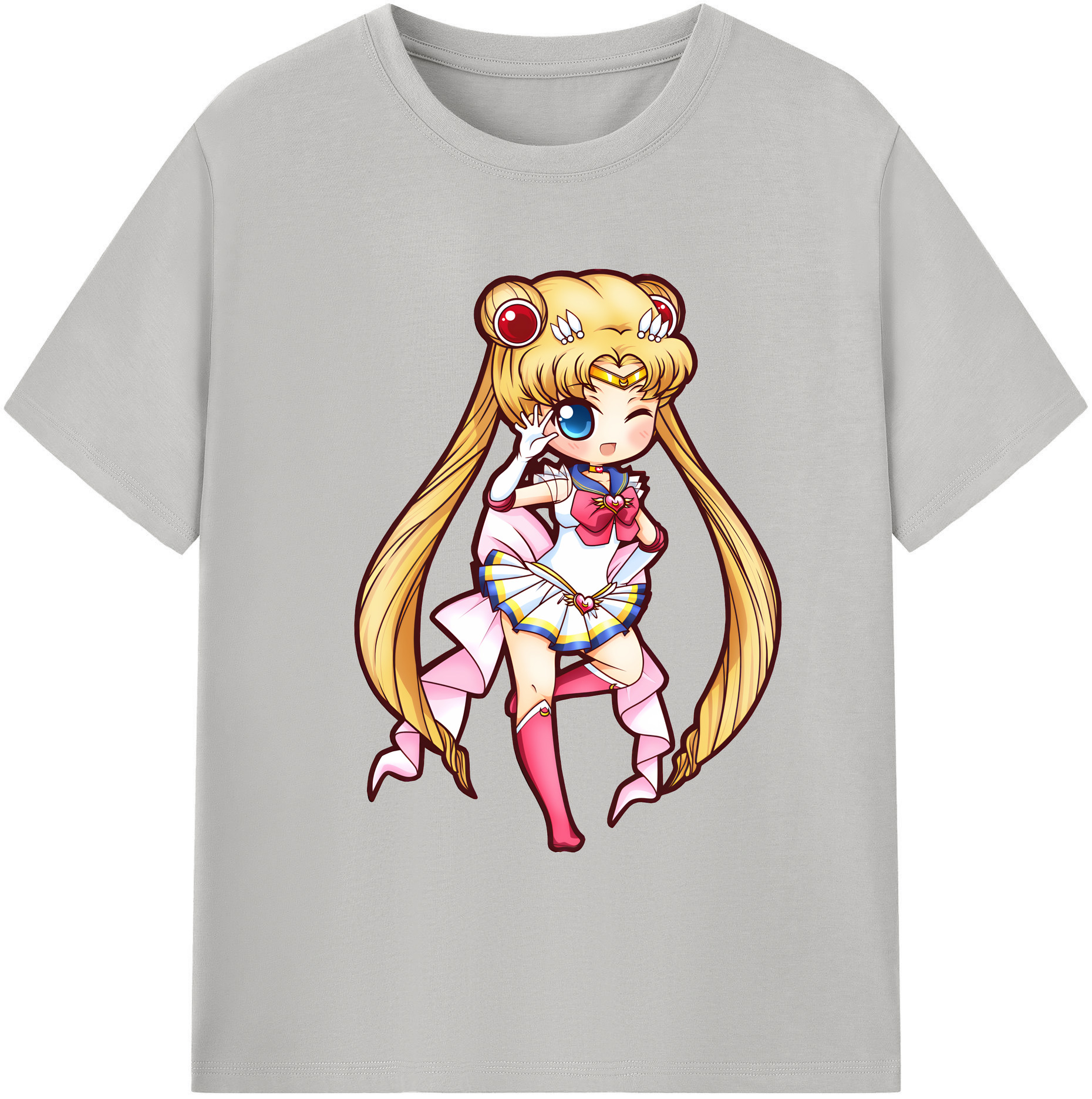 （画像用） 美少女戦士セーラームーン 月野 うさぎ つきの うさぎ Sailor Moon Tsukino Usagi 綿100％ メンズ半袖Tシャツ｜肌触りやわらか＆通気性