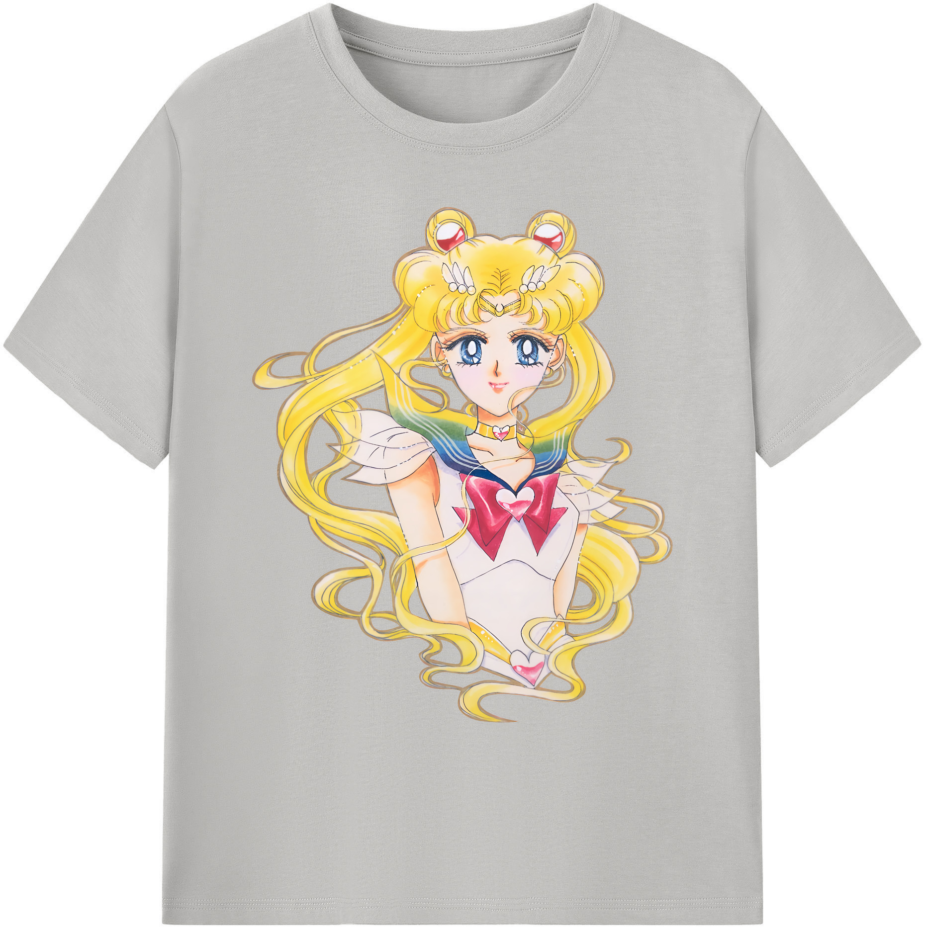 （画像用） 美少女戦士セーラームーン 月野 うさぎ つきの うさぎ Sailor Moon Tsukino Usagi 綿100％ メンズ半袖Tシャツ｜肌触りやわらか＆通気性