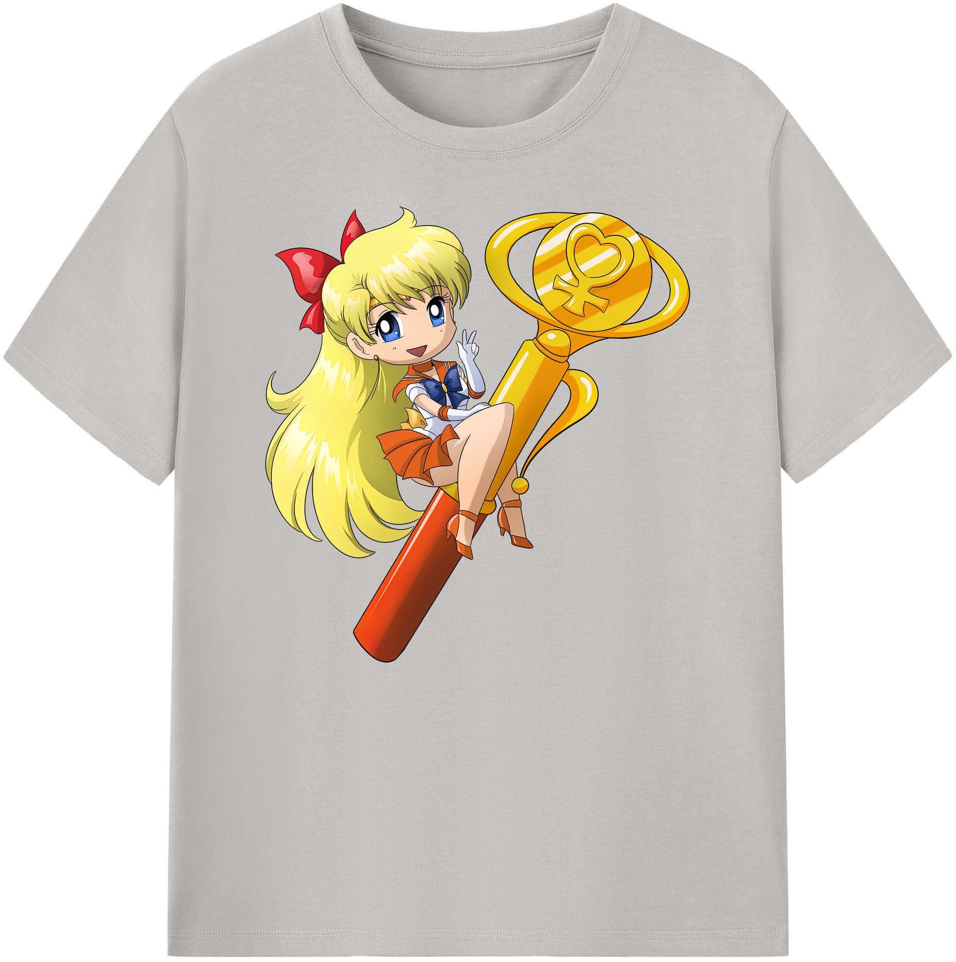 （画像用） 美少女戦士セーラームーン 愛野 美奈子 あいの みなこ Sailor Moon Aino Minako 綿100％ メンズ半袖Tシャツ｜肌触りやわらか＆通気性