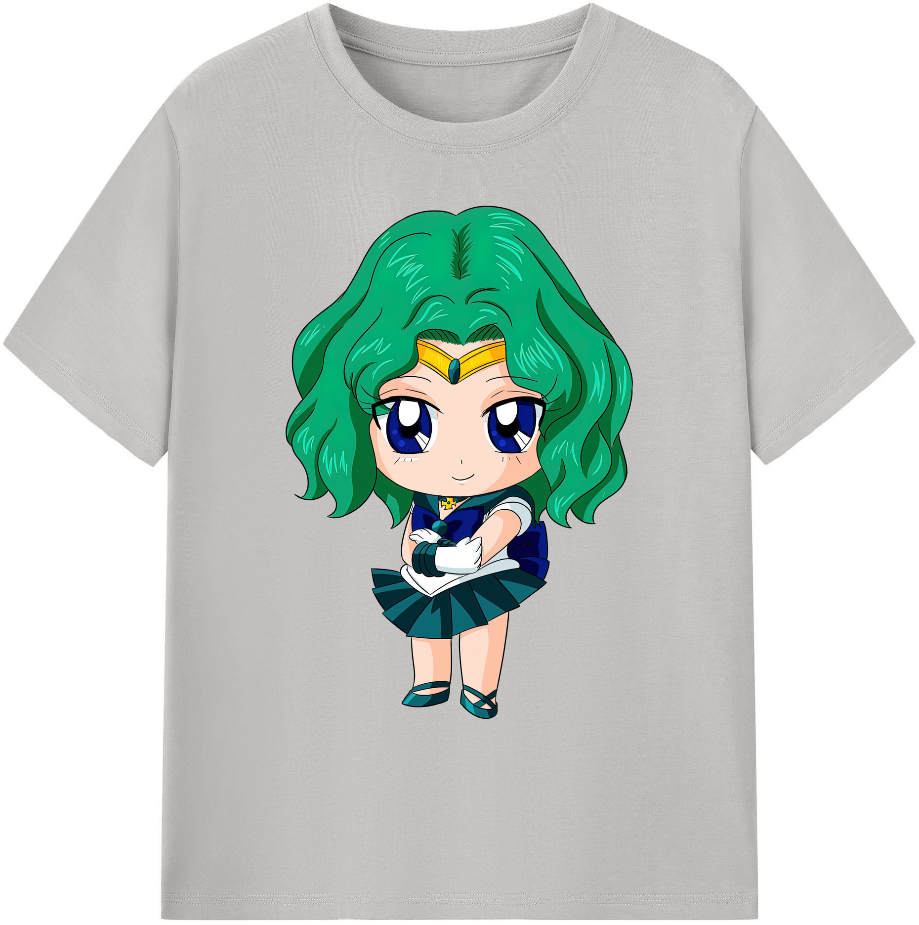 （画像用） 美少女戦士セーラームーン 海王 みちる（かいおう みちる） Sailor Moon Kaiou Michiru 綿100％ メンズ半袖Tシャツ｜肌触りやわらか＆通気性