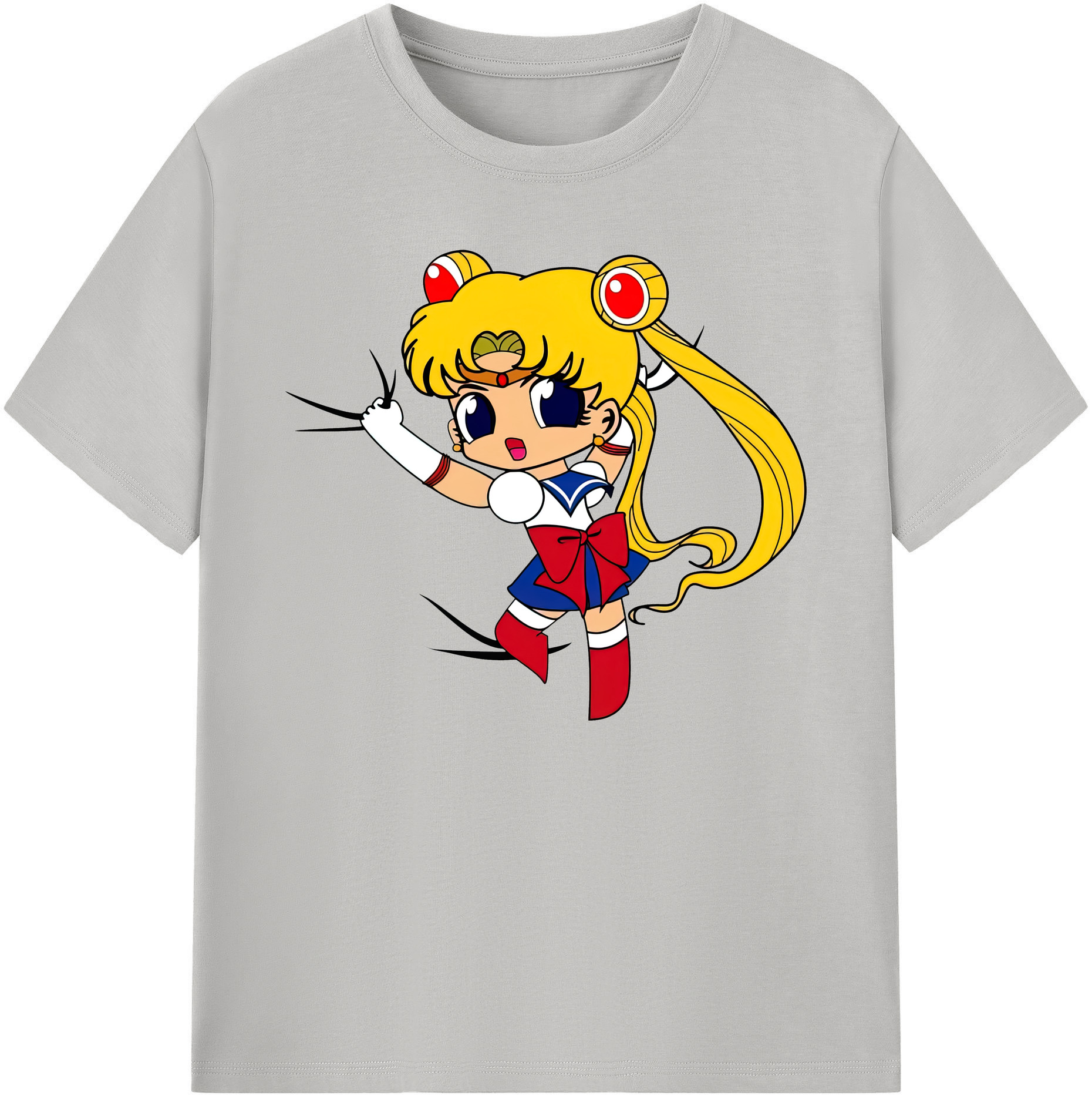 （画像用） 美少女戦士セーラームーン 月野 うさぎ つきの うさぎ Sailor Moon Tsukino Usagi 綿100％ メンズ半袖Tシャツ｜肌触りやわらか＆通気性