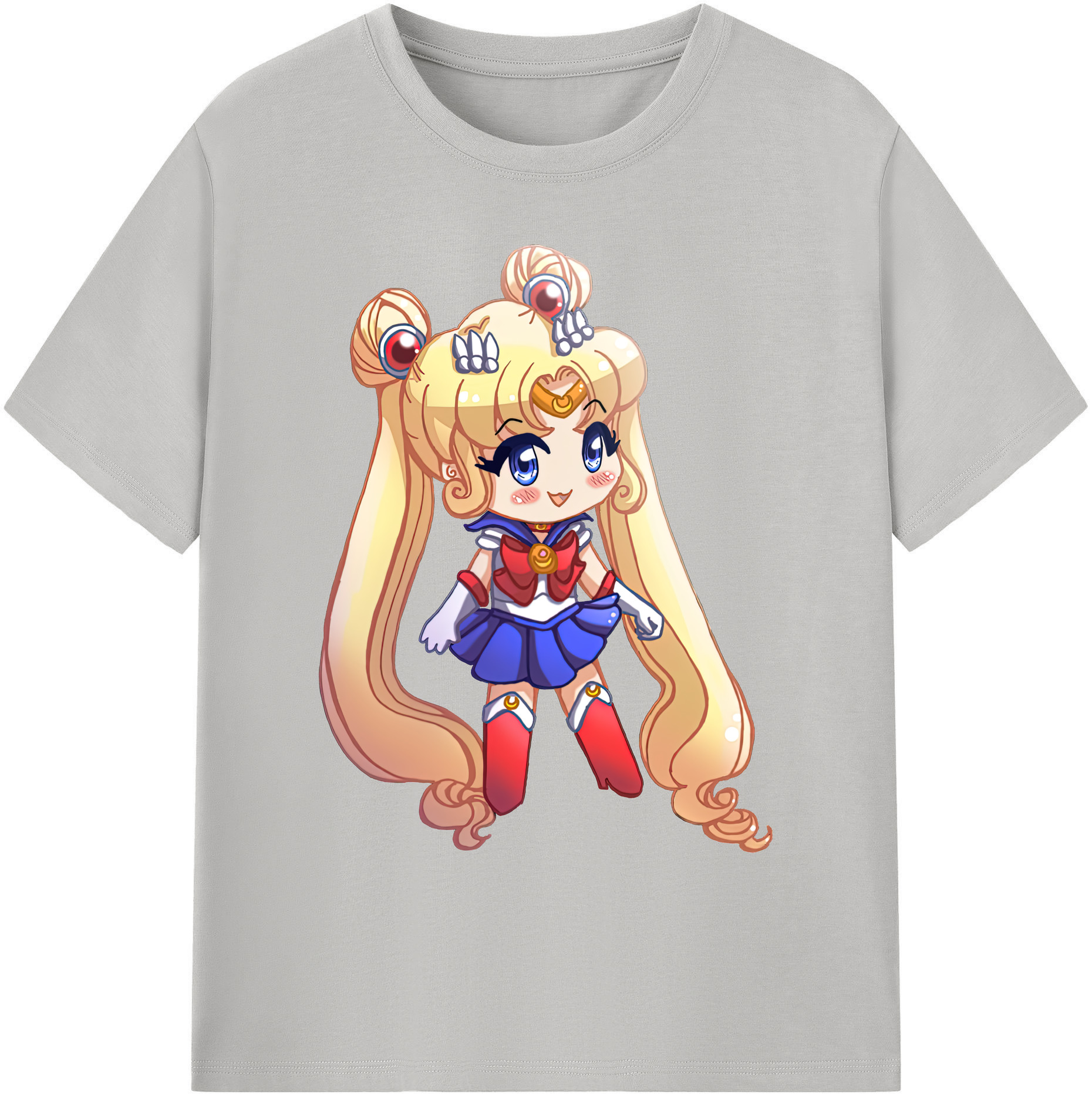 （画像用） 美少女戦士セーラームーン 月野 うさぎ つきの うさぎ Sailor Moon Tsukino Usagi 綿100％ メンズ半袖Tシャツ｜肌触りやわらか＆通気性