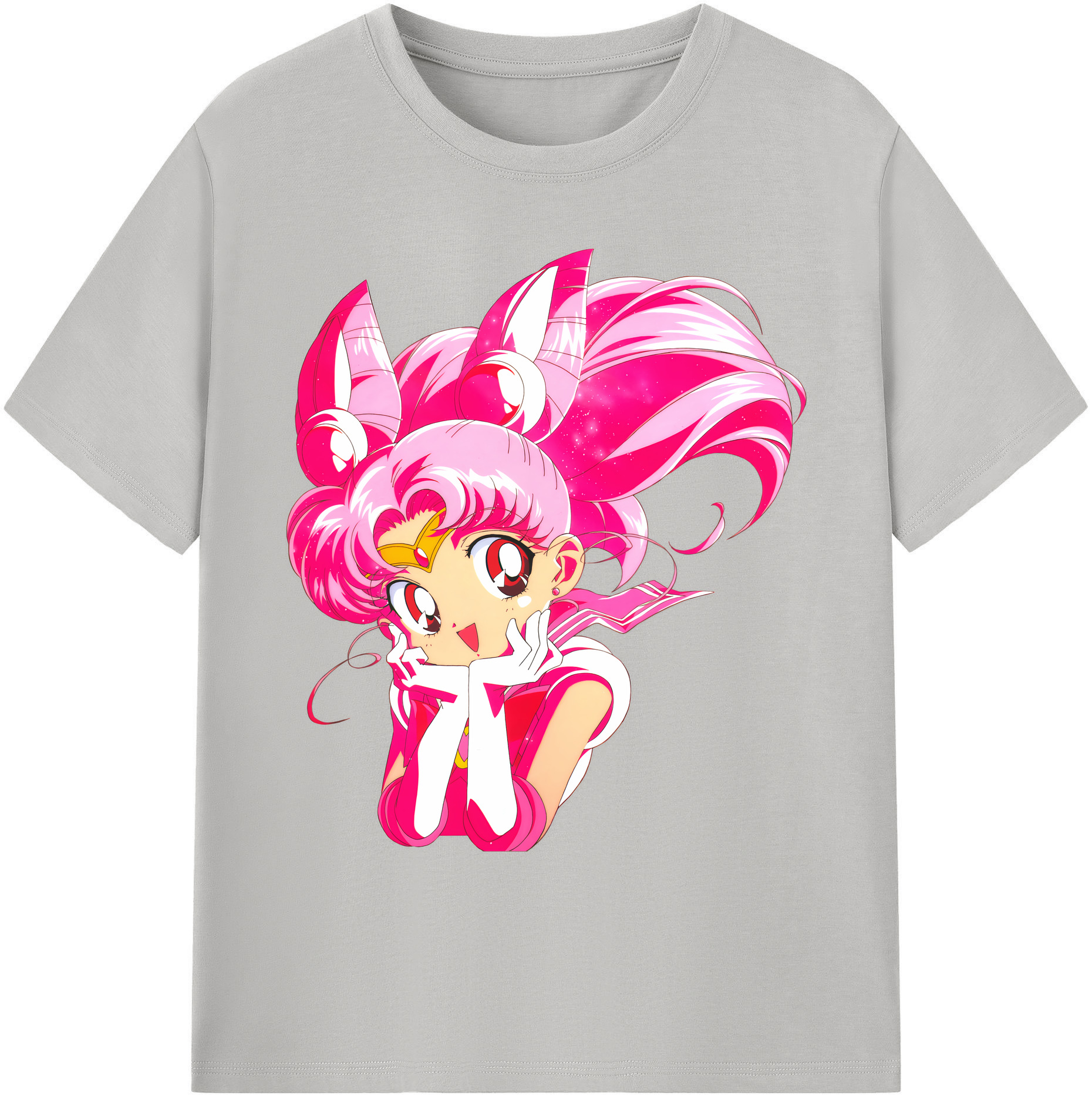 （画像用） 美少女戦士セーラームーン ちびうさ Sailor Moon Chibiusa Tsukino Usagi Small Lady Serenity 綿100％ メンズ半袖Tシャツ｜肌触りやわらか＆通気性