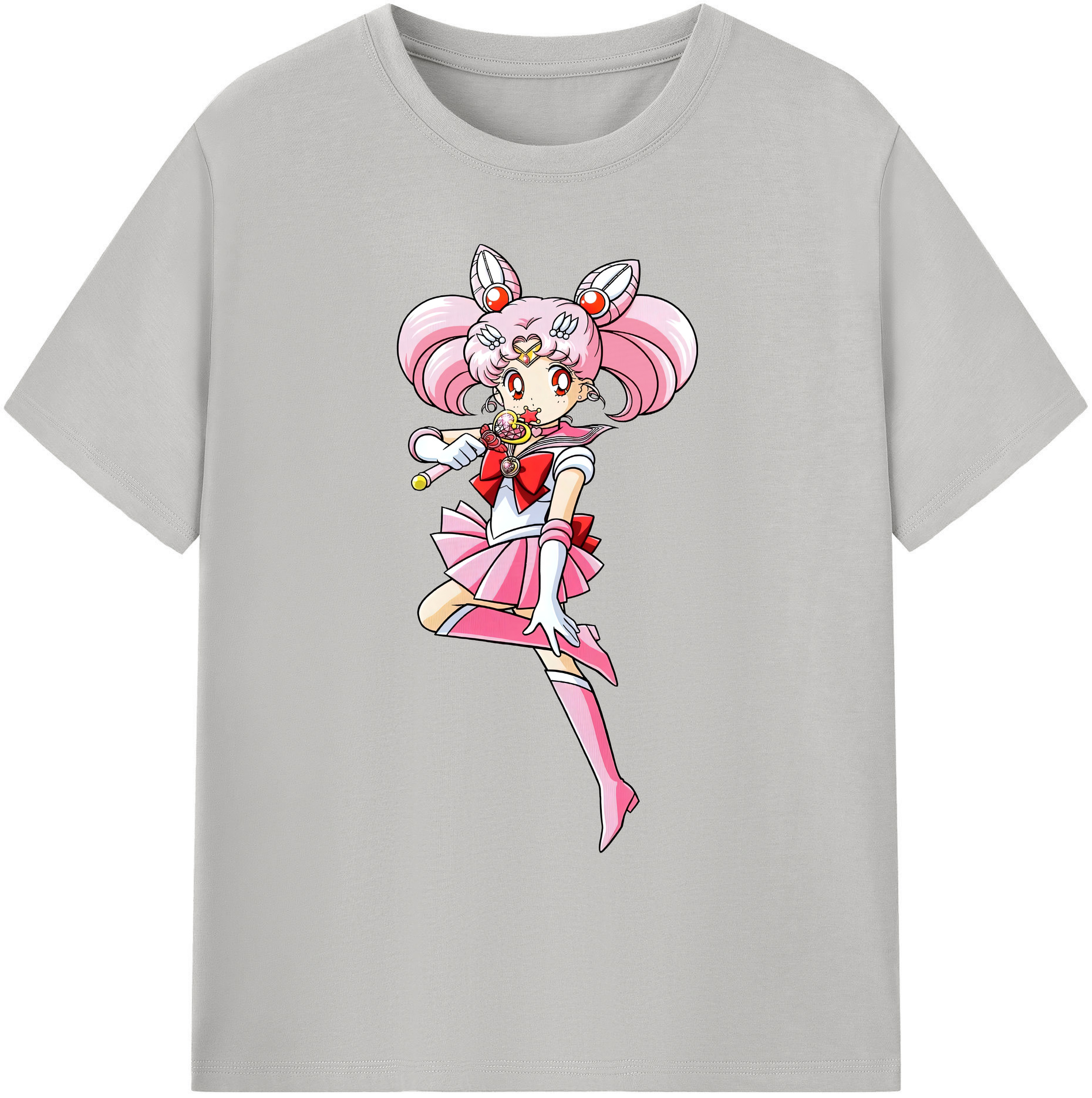 （画像用） 美少女戦士セーラームーン ちびうさ Sailor Moon Chibiusa Tsukino Usagi Small Lady Serenity 綿100％ メンズ半袖Tシャツ｜肌触りやわらか＆通気性