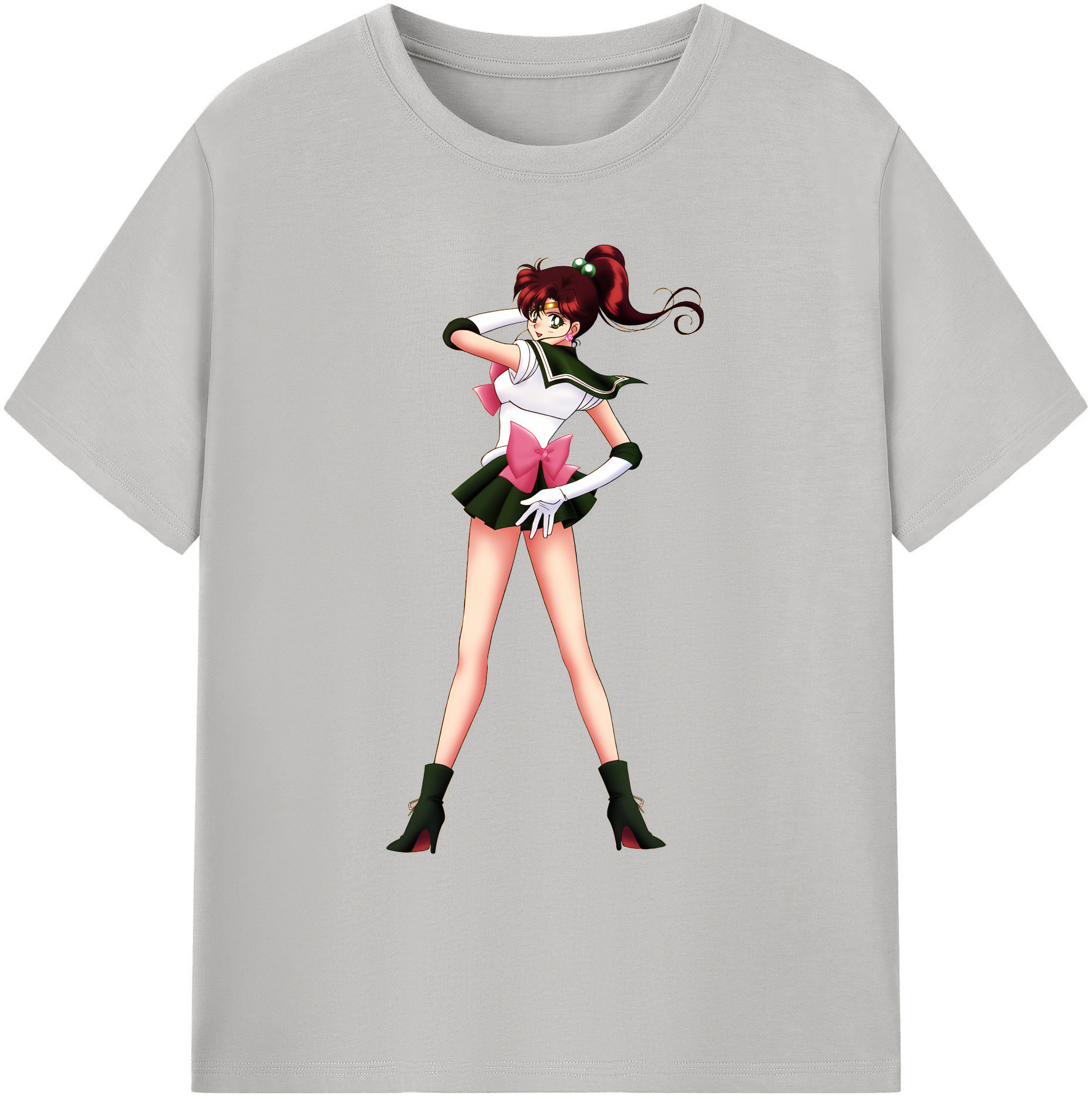 （画像用） 美少女戦士セーラームーン 木野 まこと きの まこと Sailor Moon Kino Makoto （セーラージュピター；Sailor Jupiter） 綿100％ メンズ半袖Tシャツ｜肌触りやわらか＆通気性