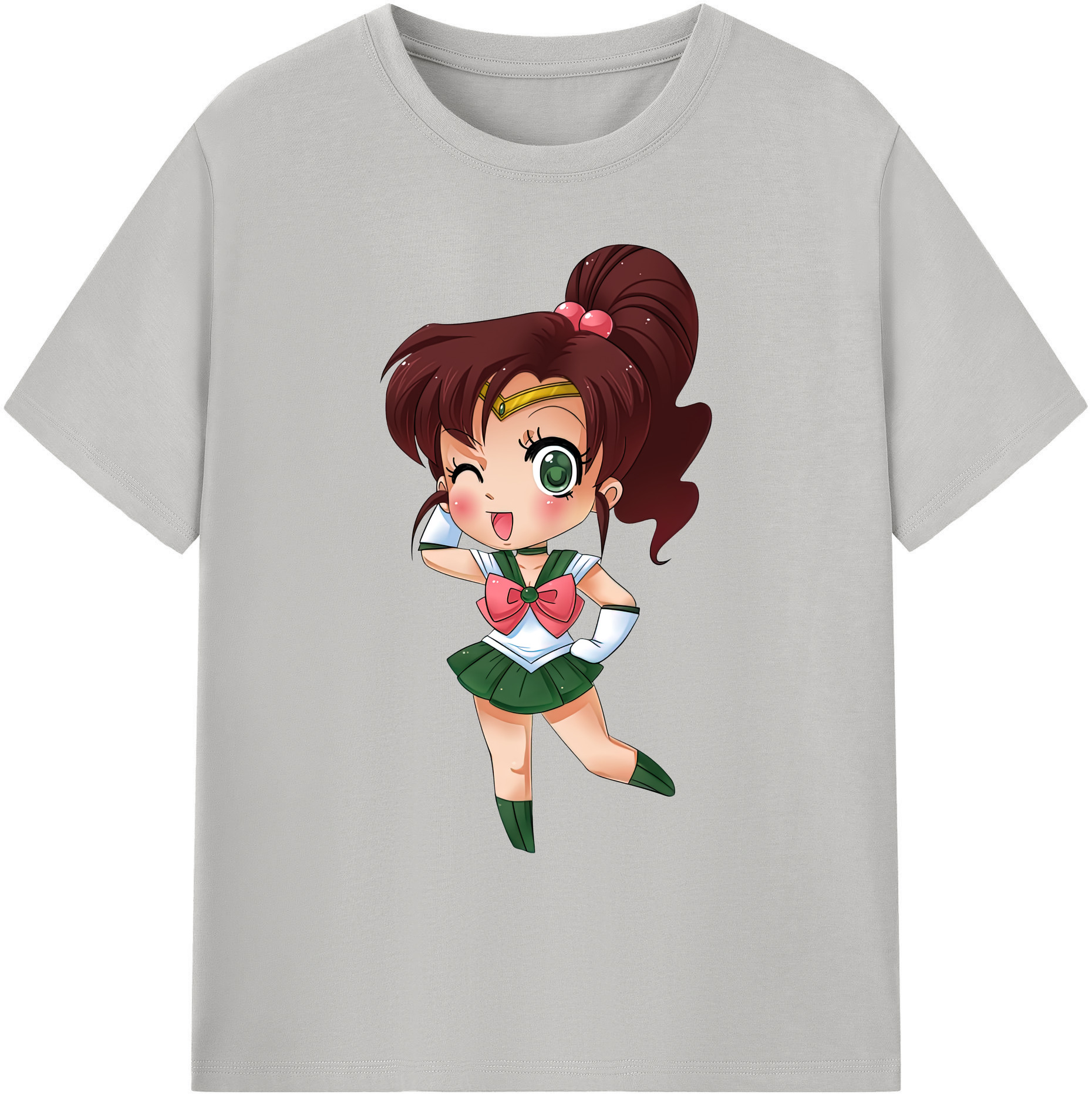 （画像用） 美少女戦士セーラームーン 木野 まこと きの まこと Sailor Moon Kino Makoto （セーラージュピター；Sailor Jupiter） 綿100％ メンズ半袖Tシャツ｜肌触りやわらか＆通気性