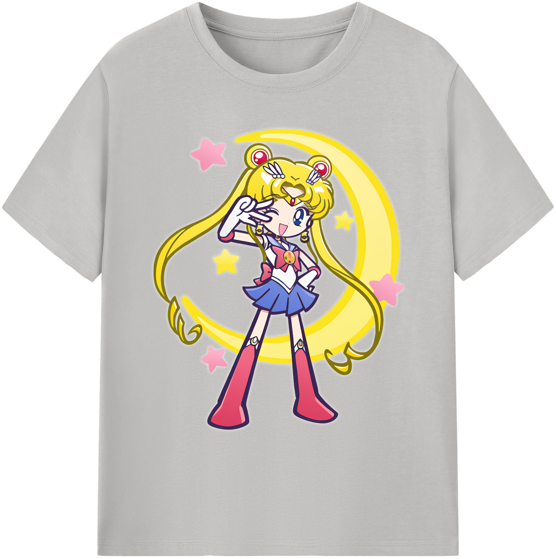 （画像用） 美少女戦士セーラームーン 月野 うさぎ つきの うさぎ Sailor Moon Tsukino Usagi 綿100％ メンズ半袖Tシャツ｜肌触りやわらか＆通気性