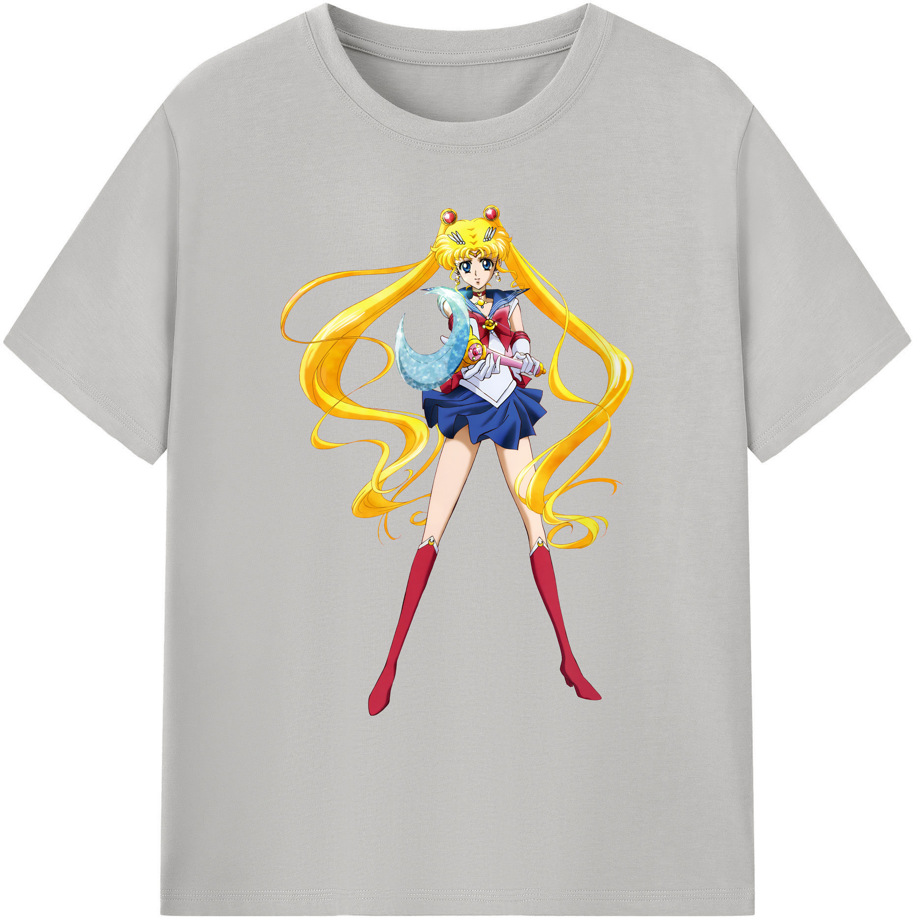 （画像用） 美少女戦士セーラームーン 月野 うさぎ つきの うさぎ Sailor Moon Tsukino Usagi 綿100％ メンズ半袖Tシャツ｜肌触りやわらか＆通気性