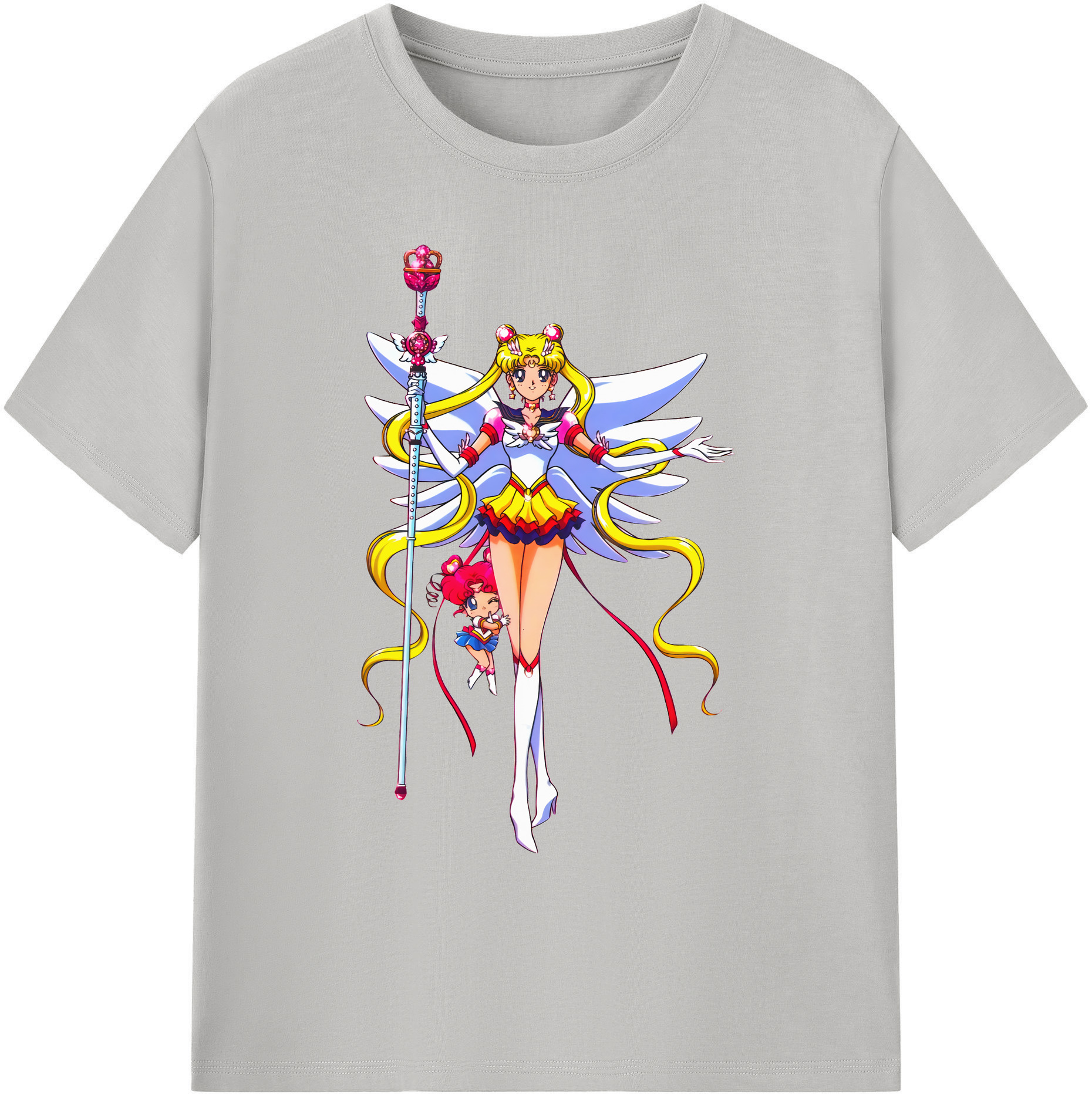 （画像用） 美少女戦士セーラームーン 月野 うさぎ つきの うさぎ Sailor Moon Tsukino Usagi 綿100％ メンズ半袖Tシャツ｜肌触りやわらか＆通気性