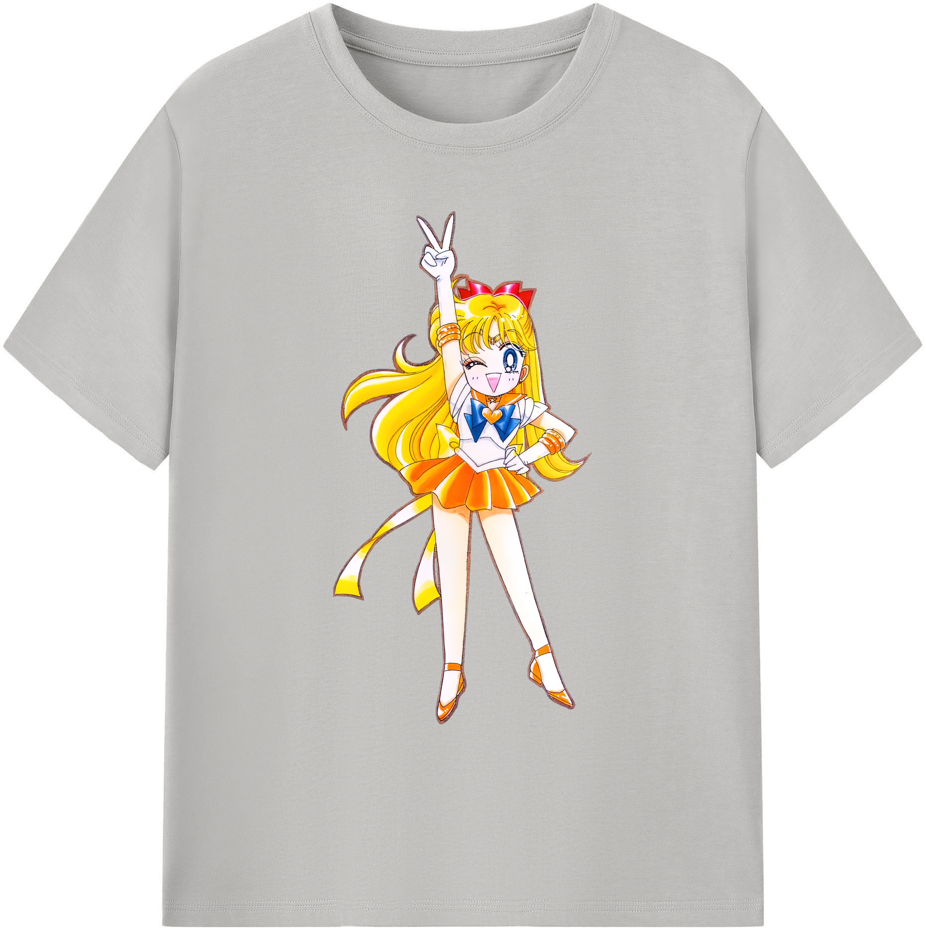 （画像用） 美少女戦士セーラームーン 愛野 美奈子 あいの みなこ Sailor Moon Aino Minako 綿100％ メンズ半袖Tシャツ｜肌触りやわらか＆通気性