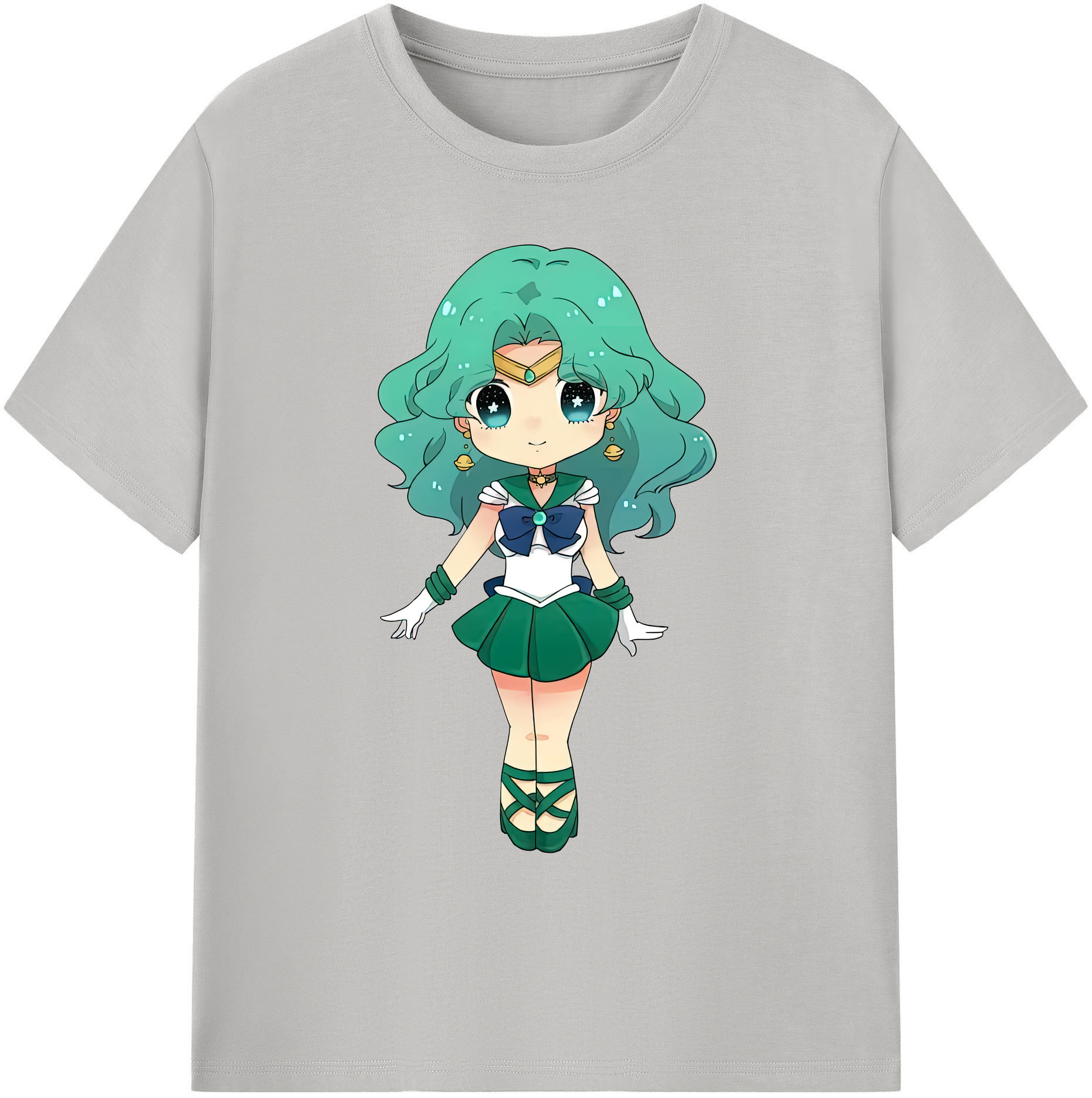 （画像用） 美少女戦士セーラームーン 海王 みちる（かいおう みちる） Sailor Moon Kaiou Michiru 綿100％ メンズ半袖Tシャツ｜肌触りやわらか＆通気性