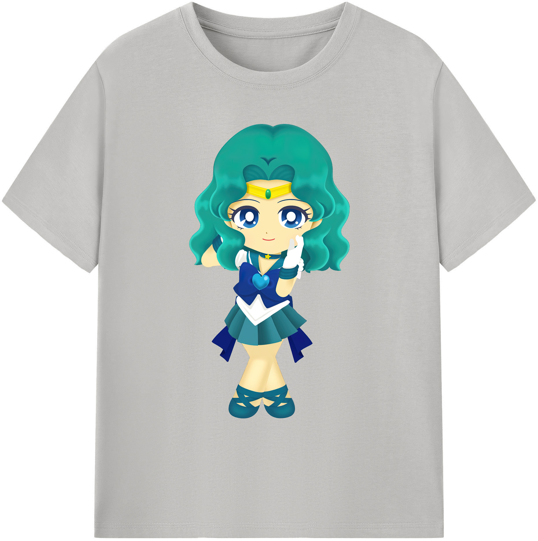 （画像用） 美少女戦士セーラームーン 海王 みちる（かいおう みちる） Sailor Moon Kaiou Michiru 綿100％ メンズ半袖Tシャツ｜肌触りやわらか＆通気性