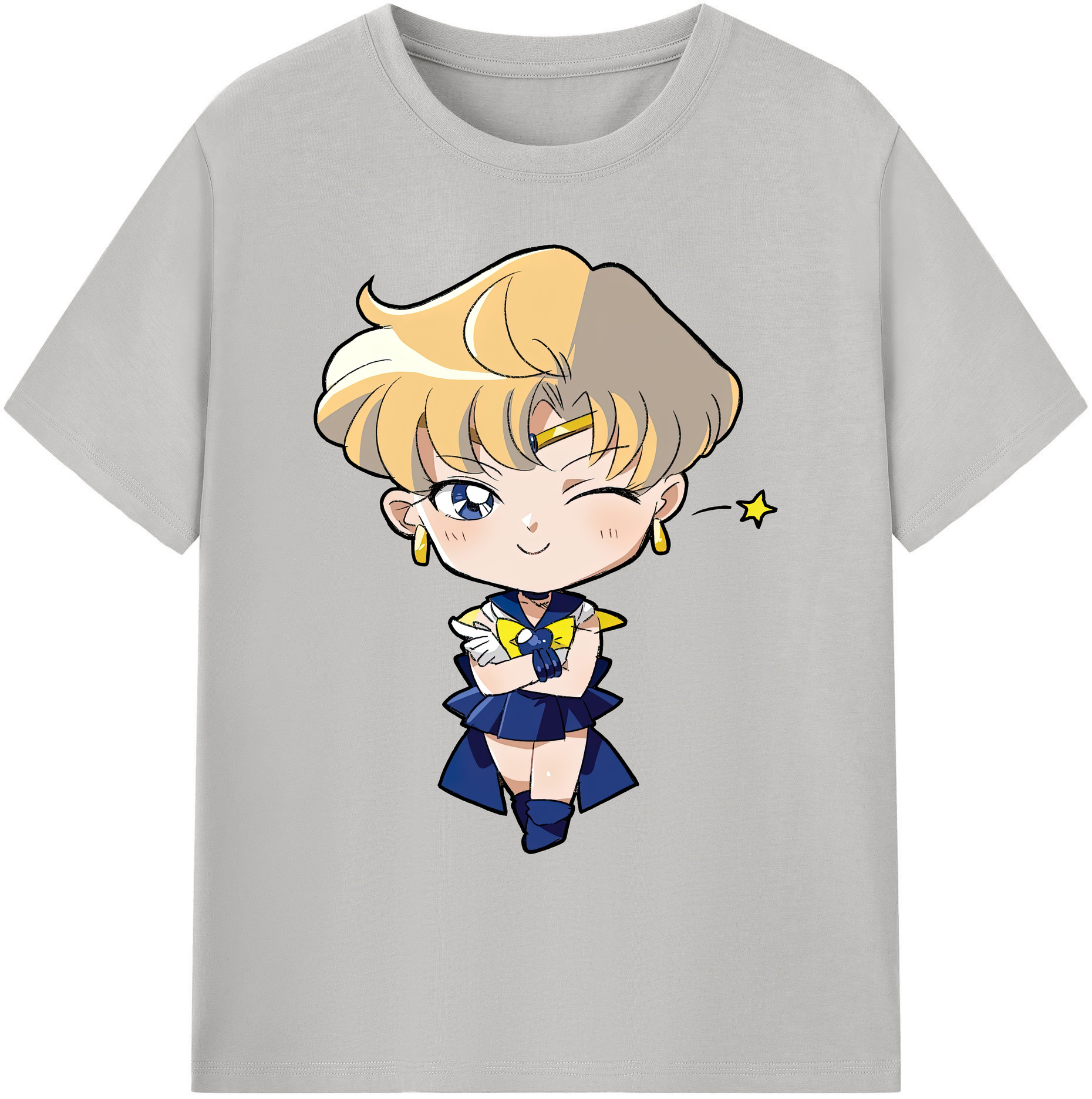 （画像用） 美少女戦士セーラームーン 天王はるか Sailor Moon Tenoh Haruka 綿100％ メンズ半袖Tシャツ｜肌触りやわらか＆通気性