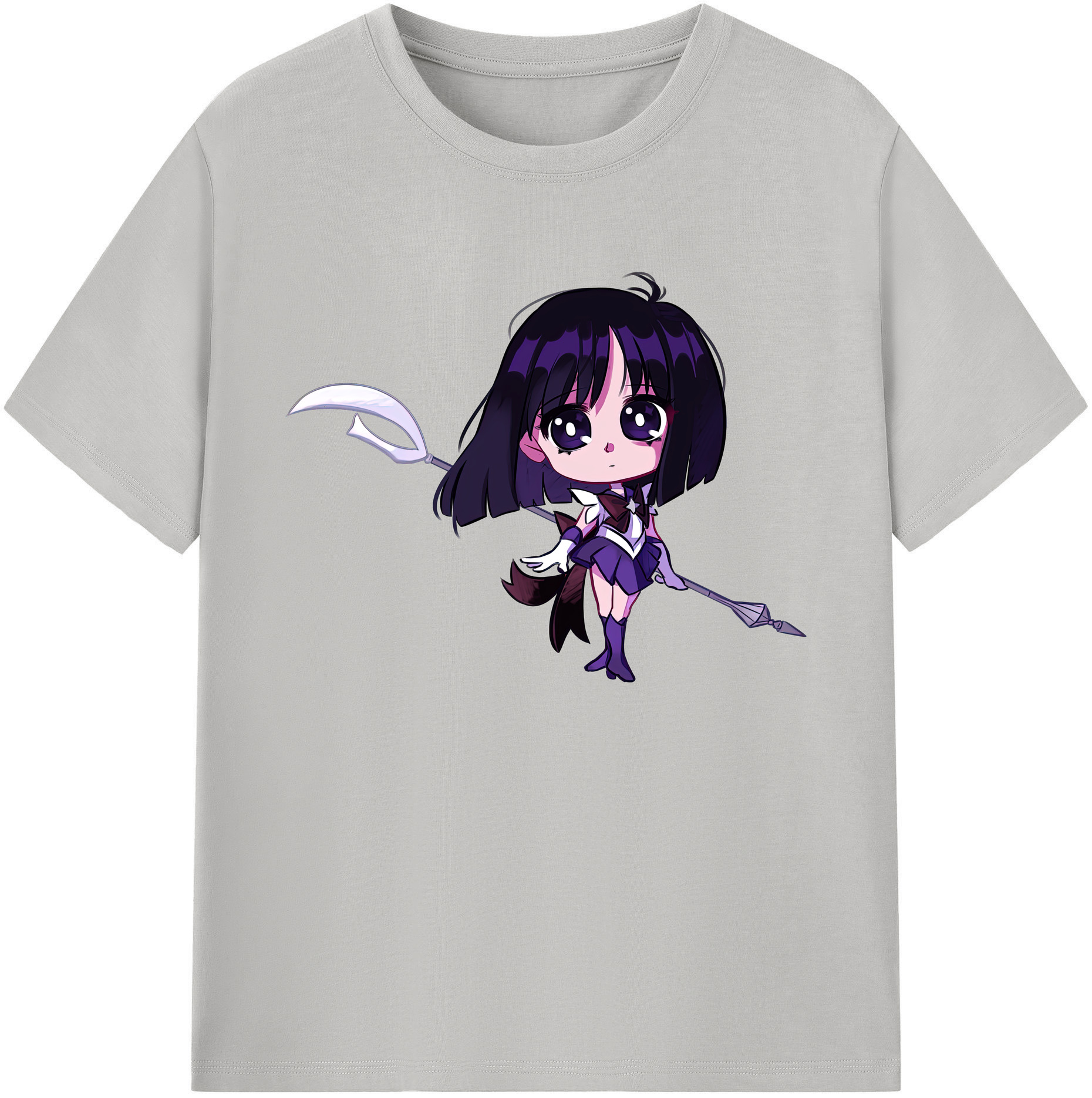 （画像用） 美少女戦士セーラームーン 土萠ほたる Sailor Moon Tomoe Hotaru （セーラーサターン；Sailor Saturn） 綿100％ メンズ半袖Tシャツ｜肌触りやわらか＆通気性