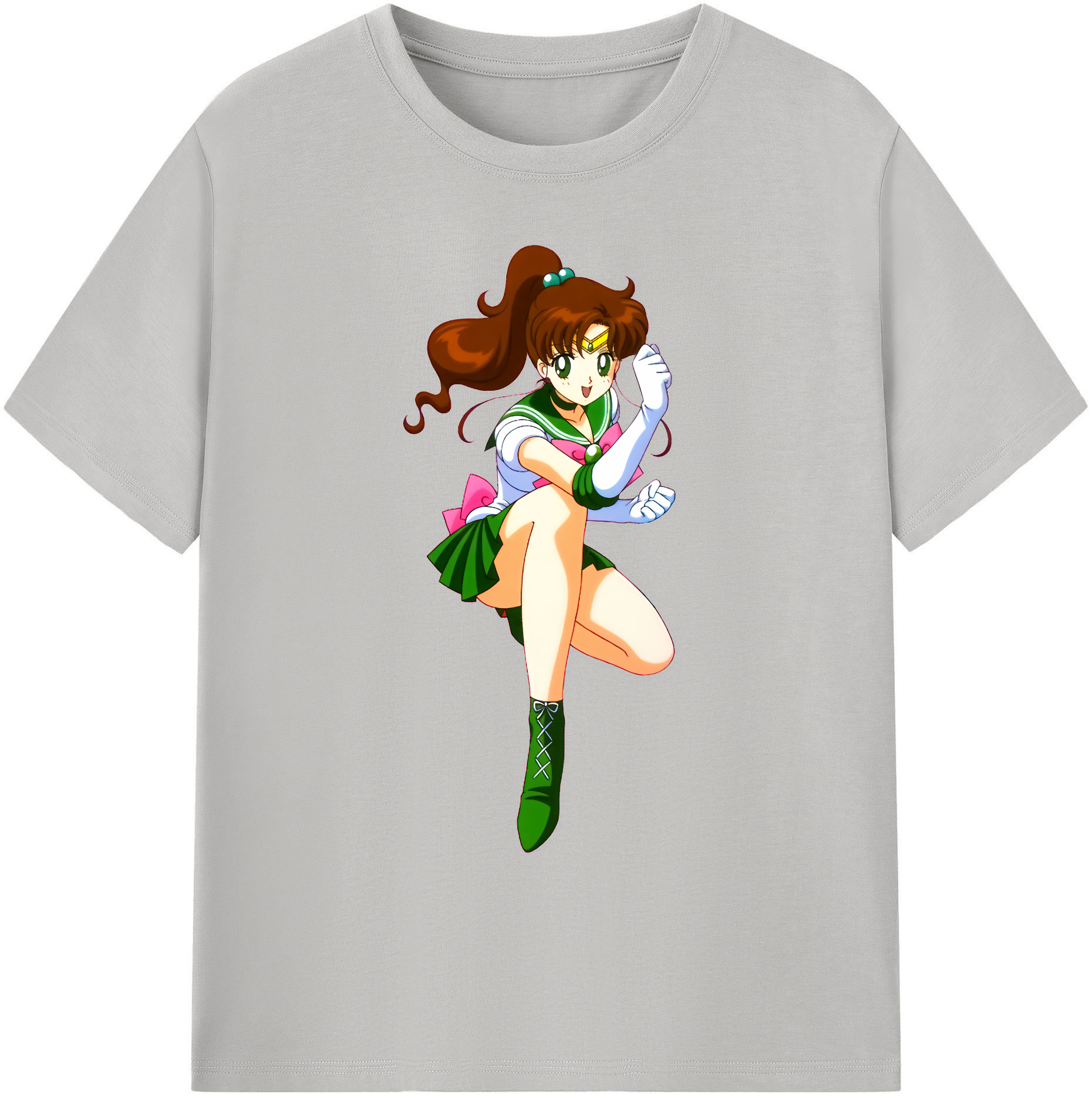 （画像用） 美少女戦士セーラームーン 木野 まこと きの まこと Sailor Moon Kino Makoto （セーラージュピター；Sailor Jupiter） 綿100％ メンズ半袖Tシャツ｜肌触りやわらか＆通気性