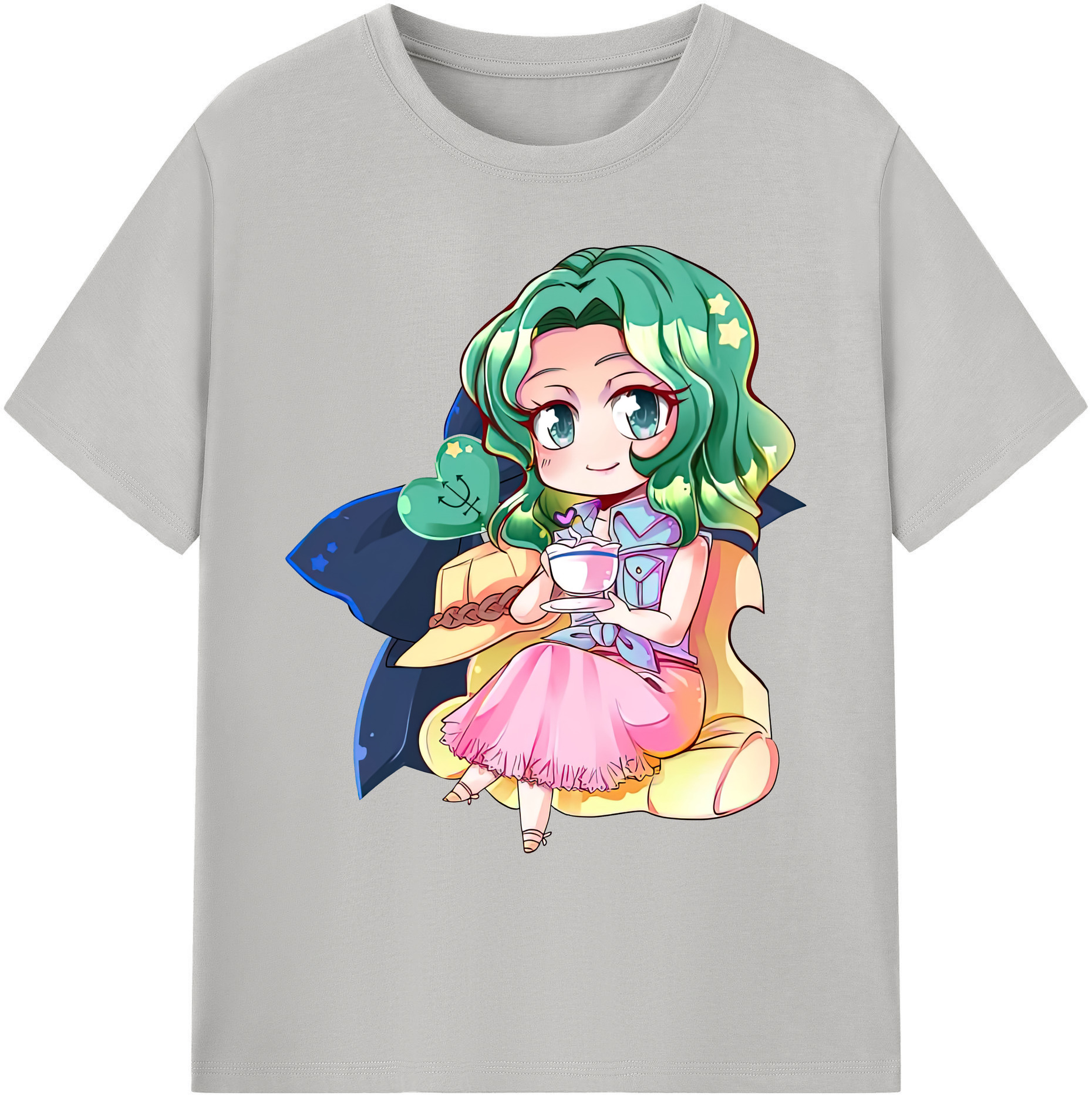 （画像用） 美少女戦士セーラームーン 海王 みちる（かいおう みちる） Sailor Moon Kaiou Michiru 綿100％ メンズ半袖Tシャツ｜肌触りやわらか＆通気性