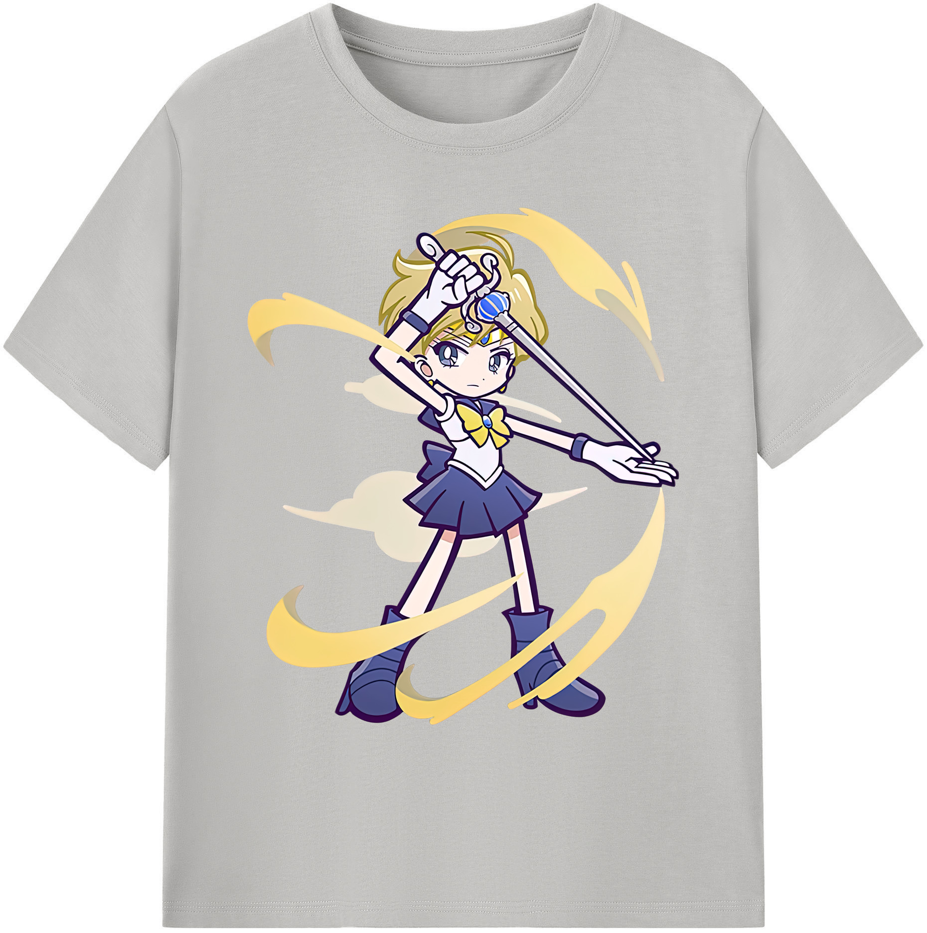 （画像用） 美少女戦士セーラームーン 天王はるか Sailor Moon Tenoh Haruka 綿100％ メンズ半袖Tシャツ｜肌触りやわらか＆通気性