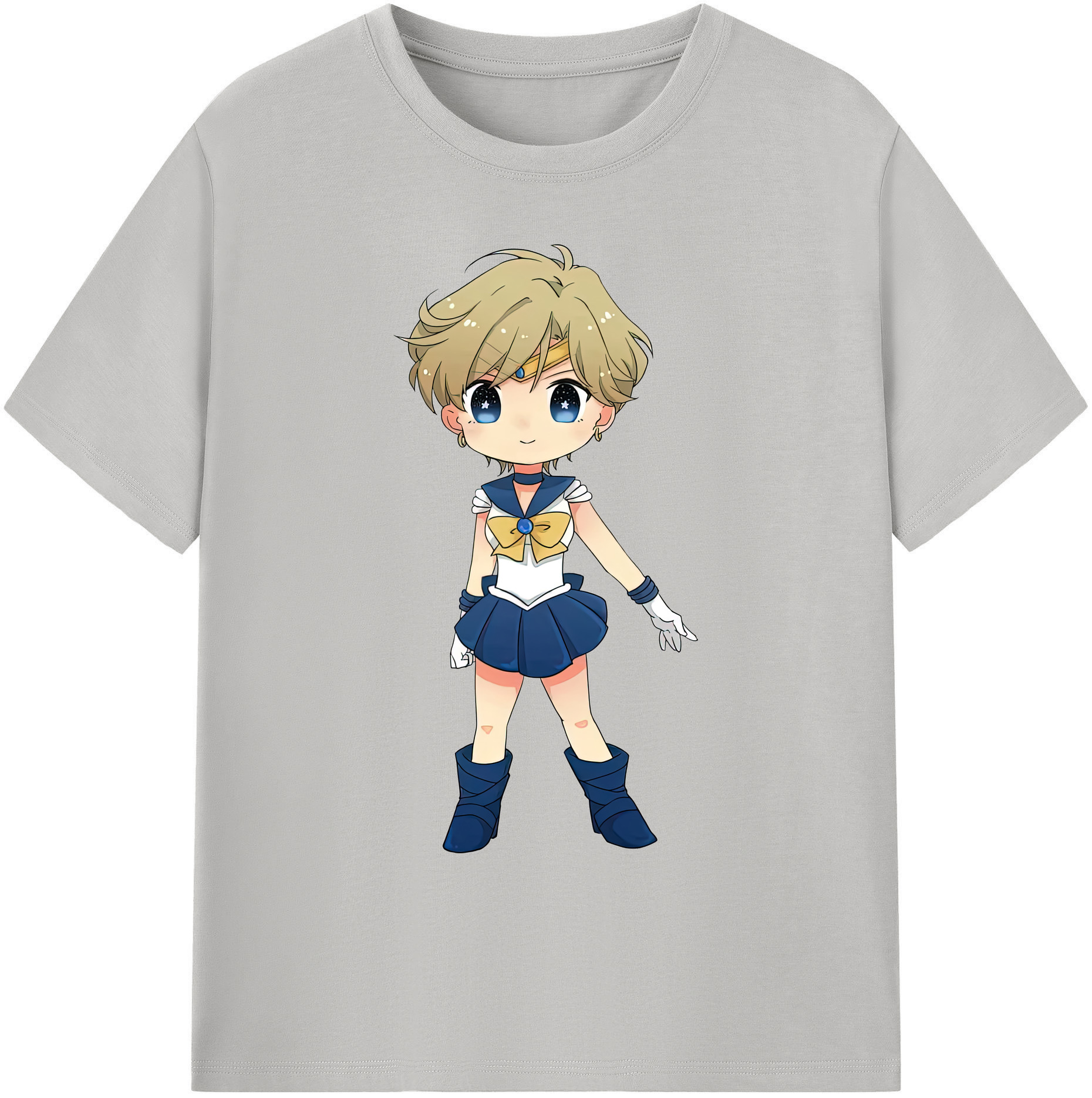 （画像用） 美少女戦士セーラームーン 天王はるか Sailor Moon Tenoh Haruka 綿100％ メンズ半袖Tシャツ｜肌触りやわらか＆通気性