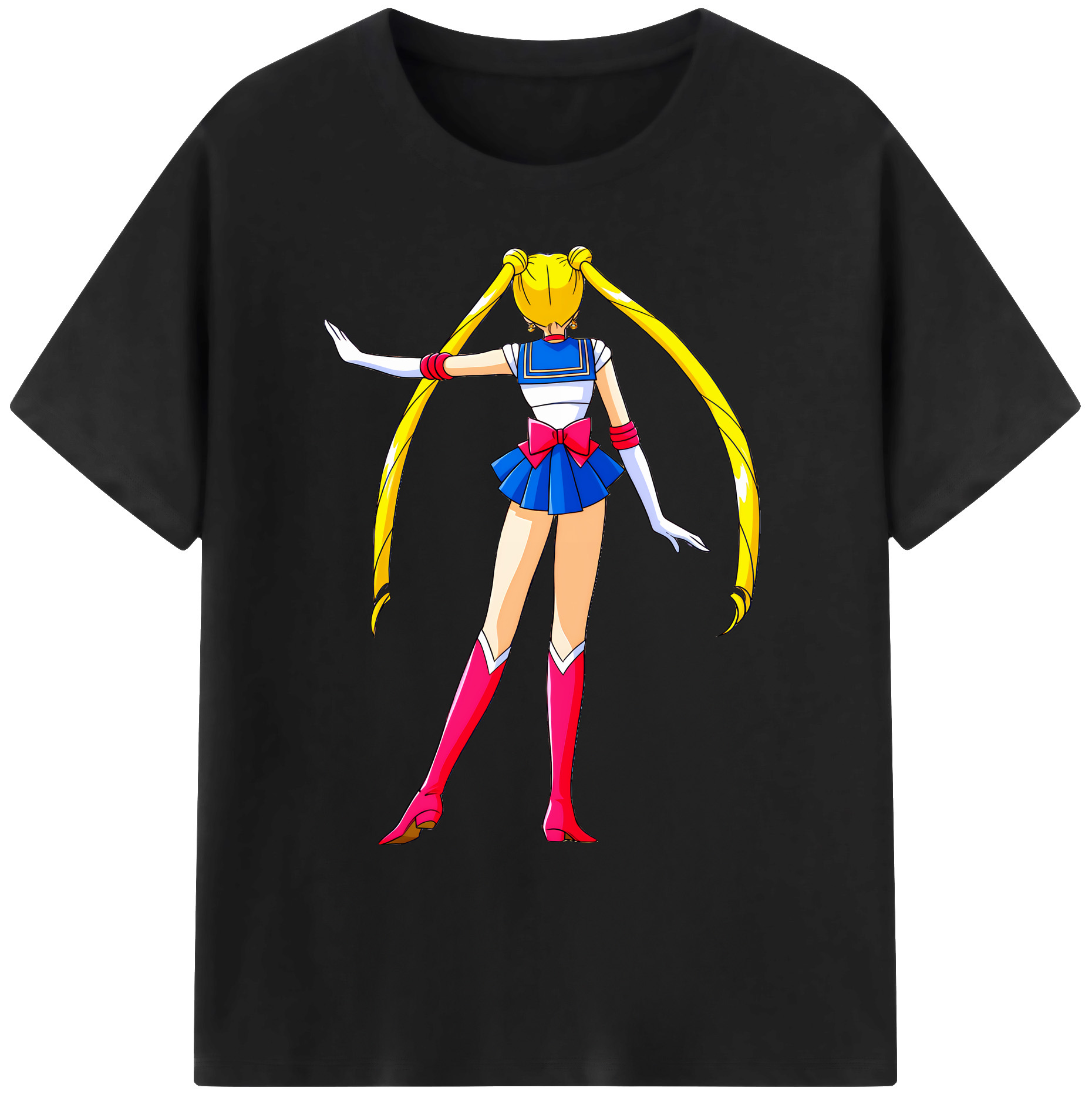 （画像用） 美少女戦士セーラームーン 月野 うさぎ つきの うさぎ Sailor Moon Tsukino Usagi 綿100％ メンズ半袖Tシャツ｜肌触りやわらか＆通気性