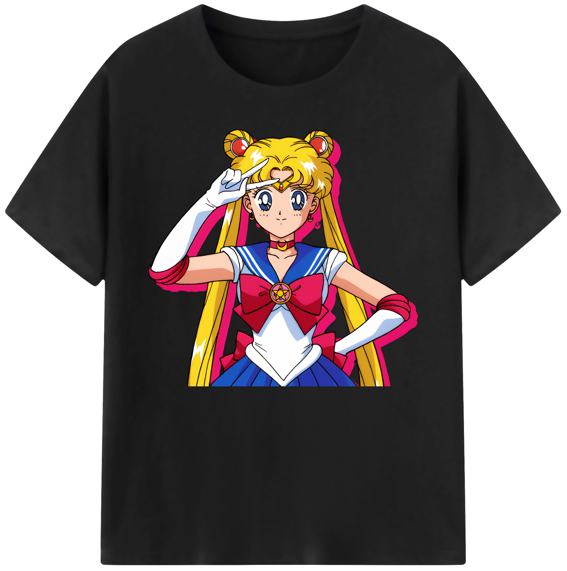 （画像用） 美少女戦士セーラームーン 月野 うさぎ つきの うさぎ Sailor Moon Tsukino Usagi 綿100％ メンズ半袖Tシャツ｜肌触りやわらか＆通気性