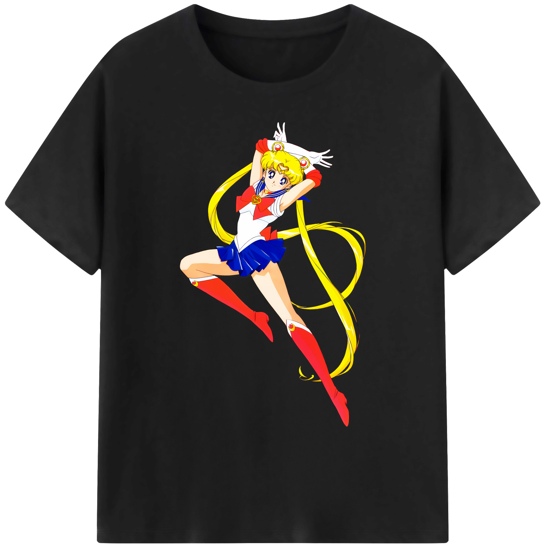 （画像用） 美少女戦士セーラームーン 月野 うさぎ つきの うさぎ Sailor Moon Tsukino Usagi 綿100％ メンズ半袖Tシャツ｜肌触りやわらか＆通気性