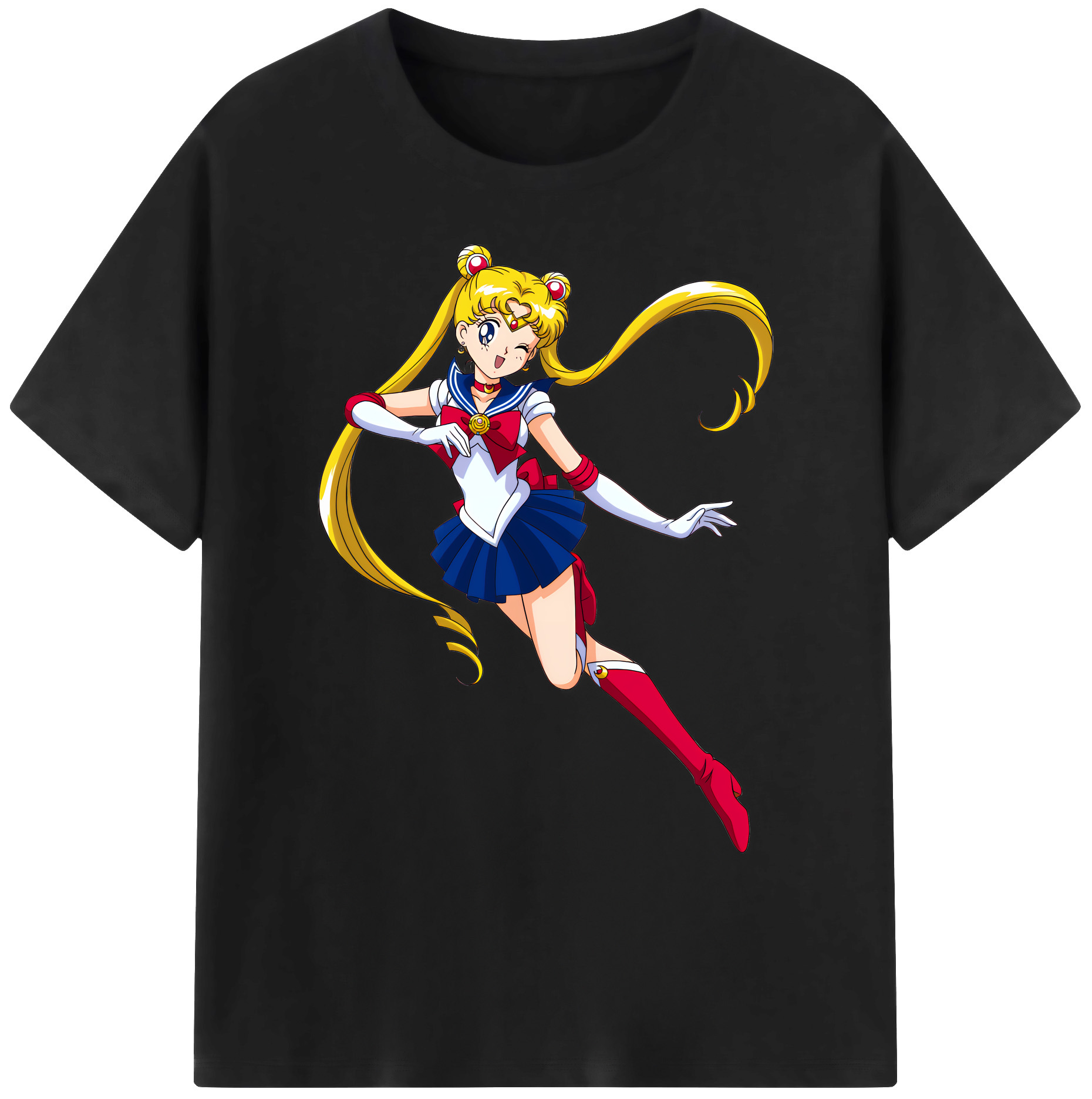 （画像用） 美少女戦士セーラームーン 月野 うさぎ つきの うさぎ Sailor Moon Tsukino Usagi 綿100％ メンズ半袖Tシャツ｜肌触りやわらか＆通気性