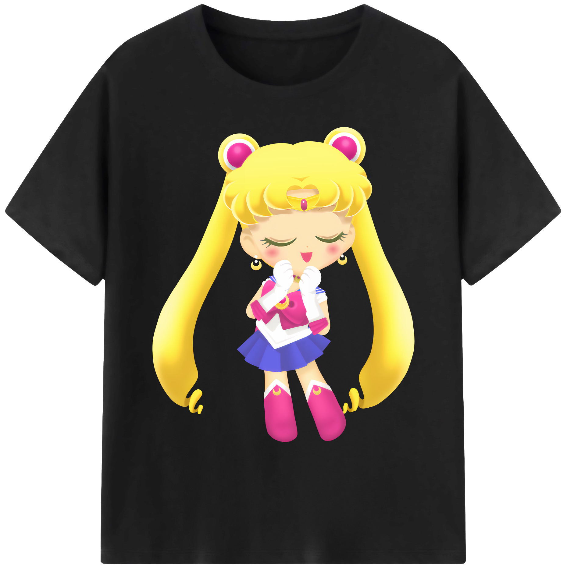 （画像用） 美少女戦士セーラームーン 月野 うさぎ つきの うさぎ Sailor Moon Tsukino Usagi 綿100％ メンズ半袖Tシャツ｜肌触りやわらか＆通気性