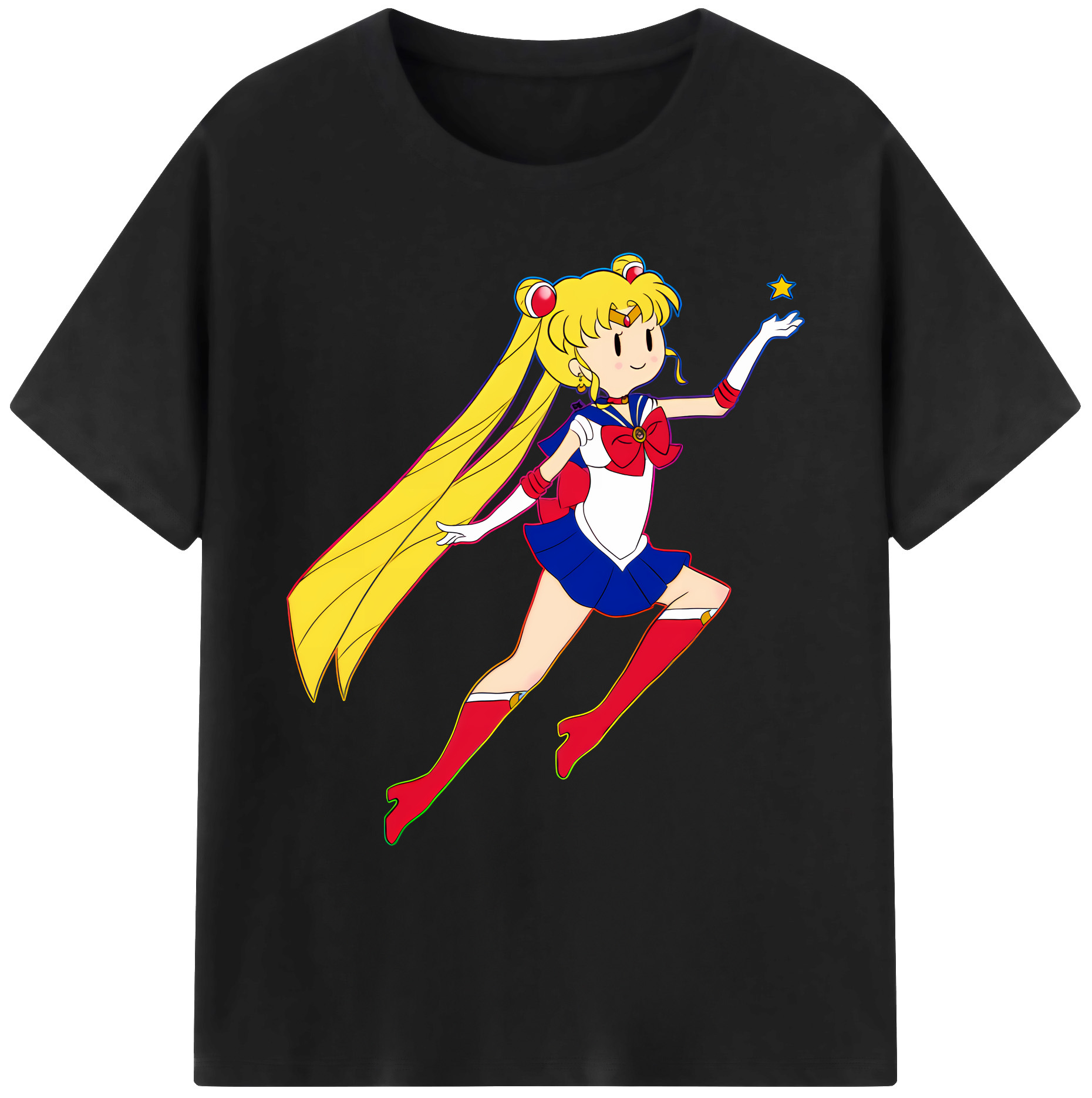 （画像用） 美少女戦士セーラームーン 月野 うさぎ つきの うさぎ Sailor Moon Tsukino Usagi 綿100％ メンズ半袖Tシャツ｜肌触りやわらか＆通気性