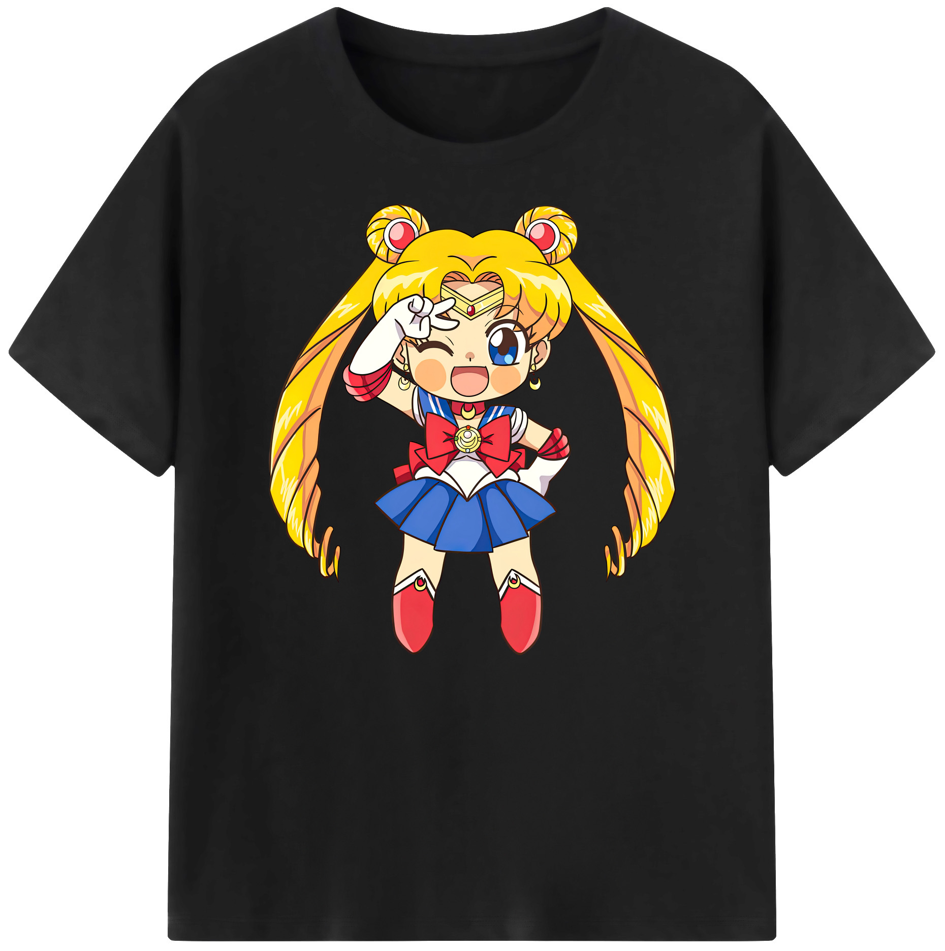 （画像用） 美少女戦士セーラームーン 月野 うさぎ つきの うさぎ Sailor Moon Tsukino Usagi 綿100％ メンズ半袖Tシャツ｜肌触りやわらか＆通気性