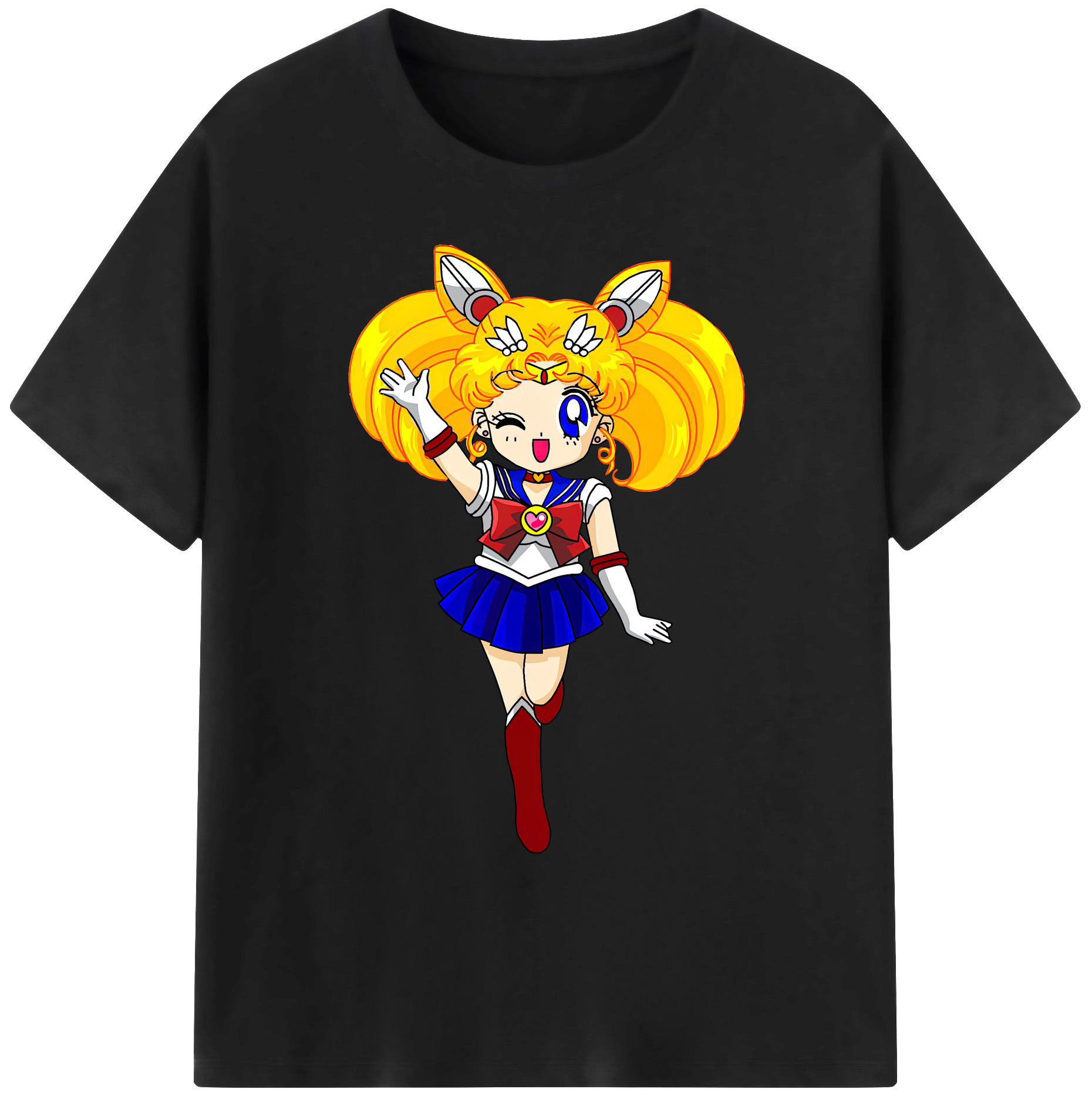 （画像用） 美少女戦士セーラームーン 月野 うさぎ つきの うさぎ Sailor Moon Tsukino Usagi 綿100％ メンズ半袖Tシャツ｜肌触りやわらか＆通気性