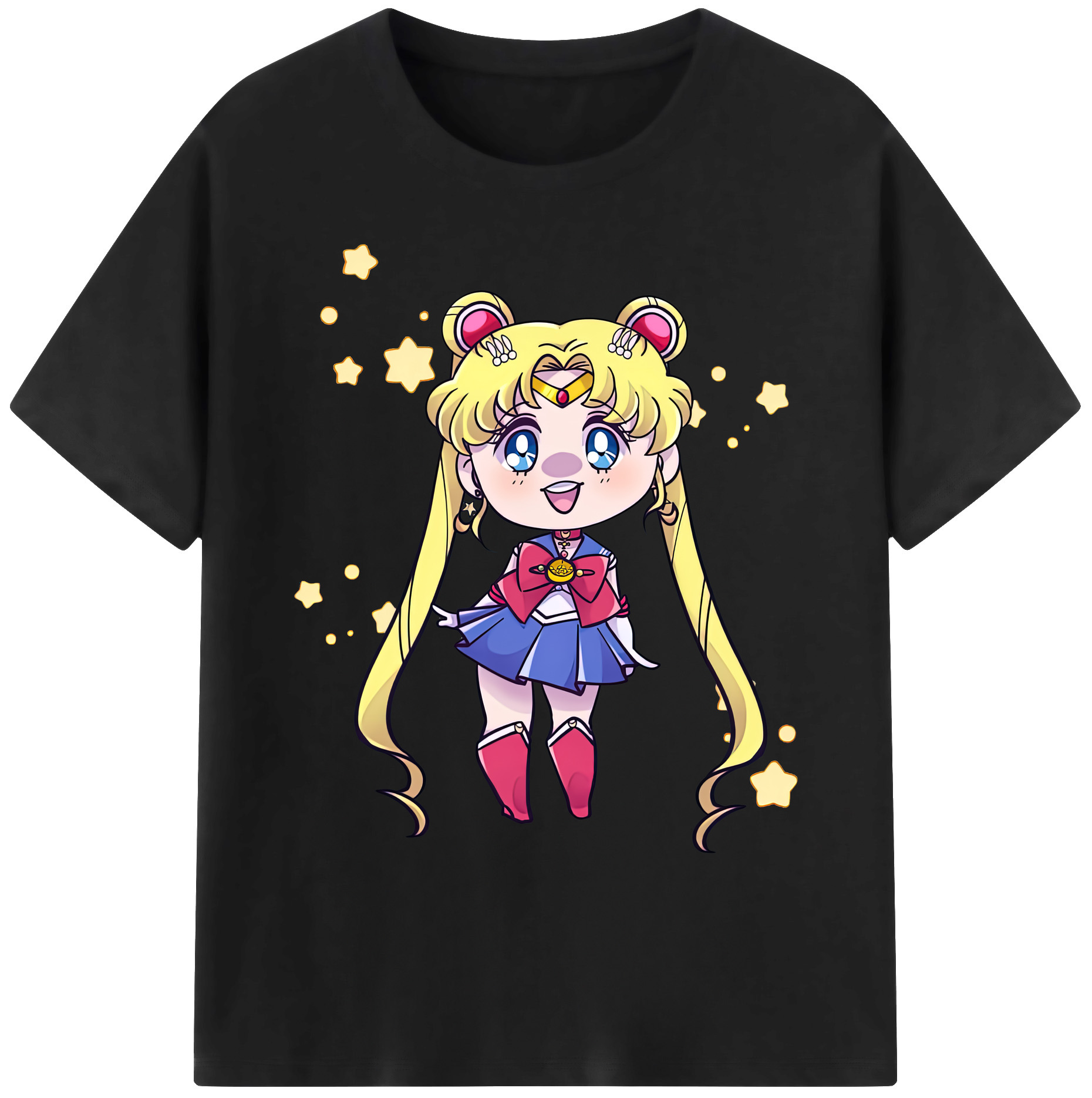 （画像用） 美少女戦士セーラームーン 月野 うさぎ つきの うさぎ Sailor Moon Tsukino Usagi 綿100％ メンズ半袖Tシャツ｜肌触りやわらか＆通気性