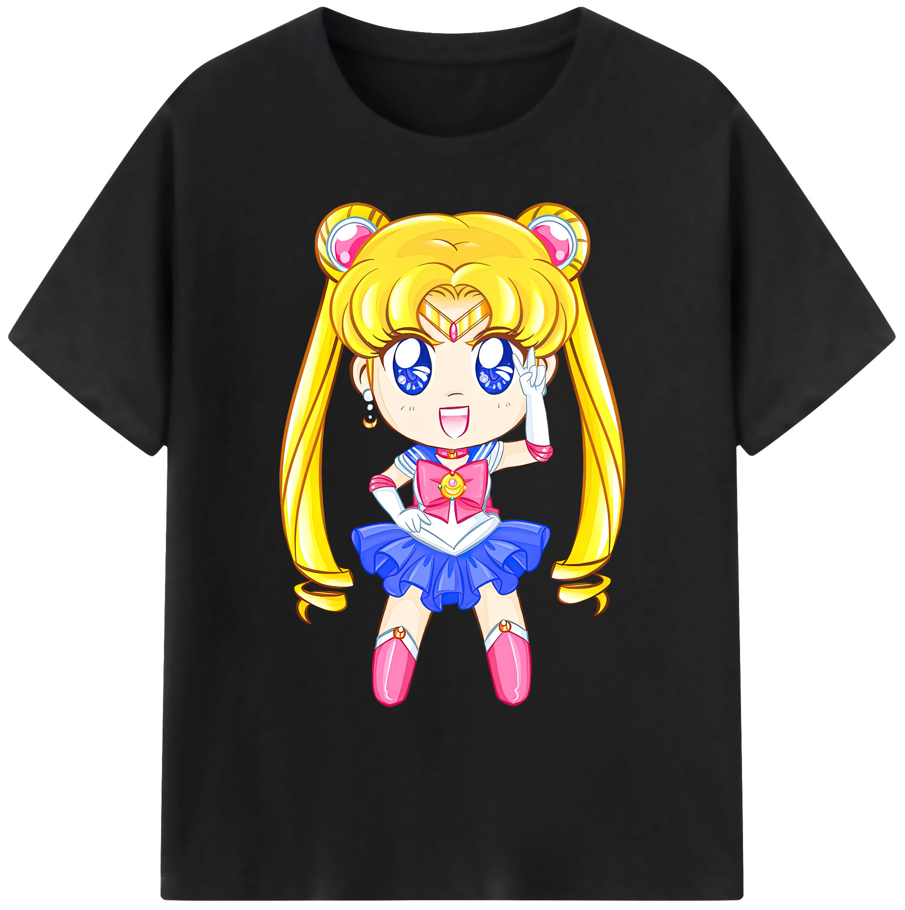（画像用） 美少女戦士セーラームーン 月野 うさぎ つきの うさぎ Sailor Moon Tsukino Usagi 綿100％ メンズ半袖Tシャツ｜肌触りやわらか＆通気性