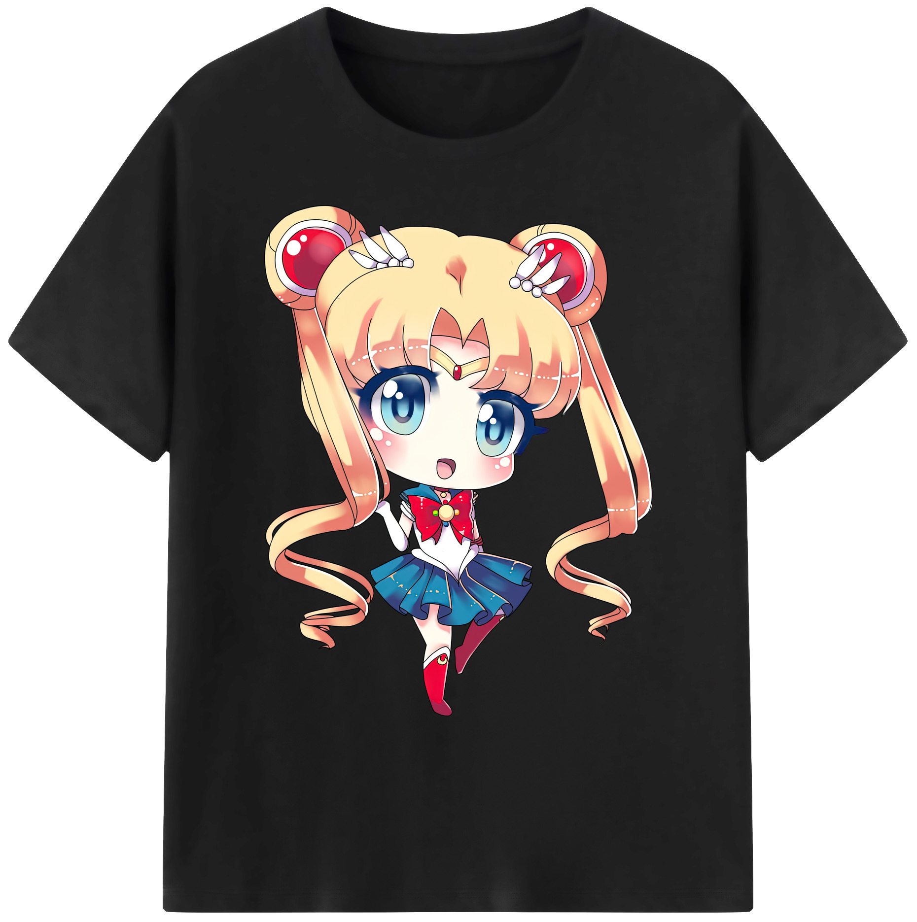 （画像用） 美少女戦士セーラームーン 月野 うさぎ つきの うさぎ Sailor Moon Tsukino Usagi 綿100％ メンズ半袖Tシャツ｜肌触りやわらか＆通気性