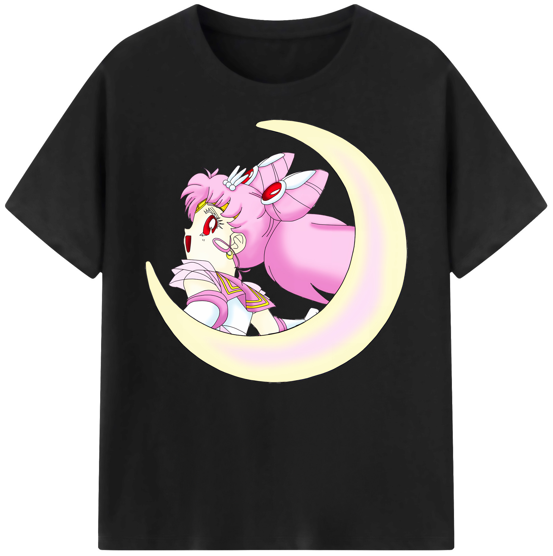 （画像用） 美少女戦士セーラームーン ちびうさ Sailor Moon Chibiusa Tsukino Usagi Small Lady Serenity 綿100％ メンズ半袖Tシャツ｜肌触りやわらか＆通気性