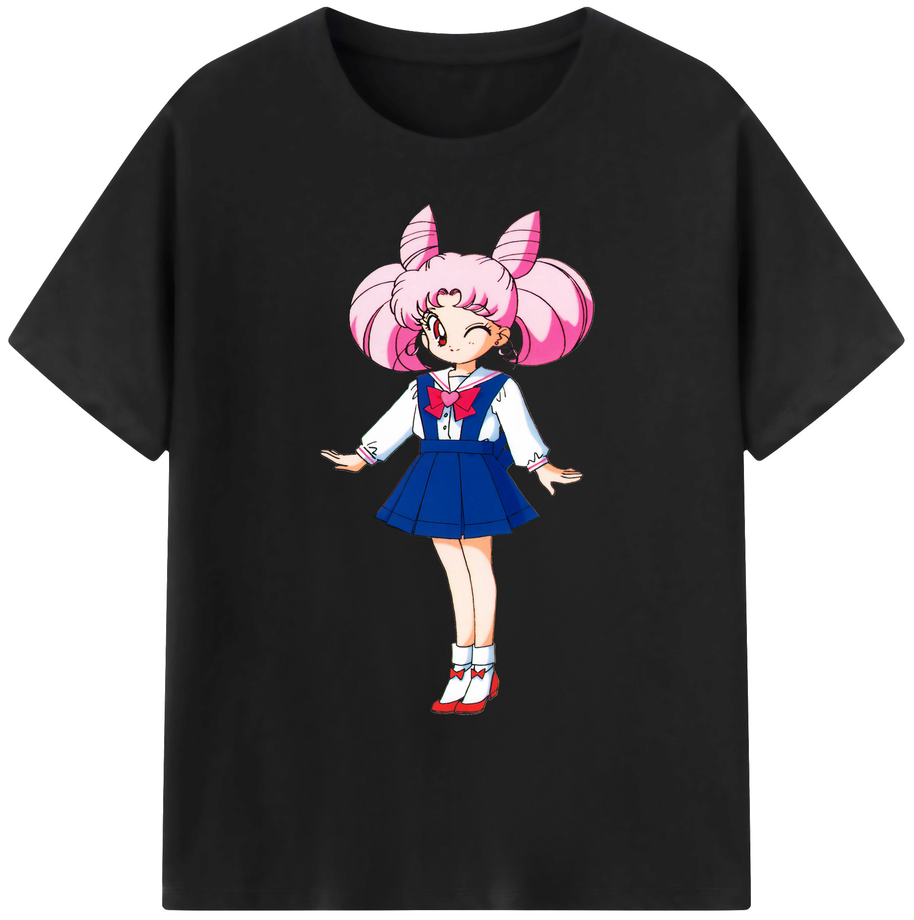 （画像用） 美少女戦士セーラームーン ちびうさ Sailor Moon Chibiusa Tsukino Usagi Small Lady Serenity 綿100％ メンズ半袖Tシャツ｜肌触りやわらか＆通気性