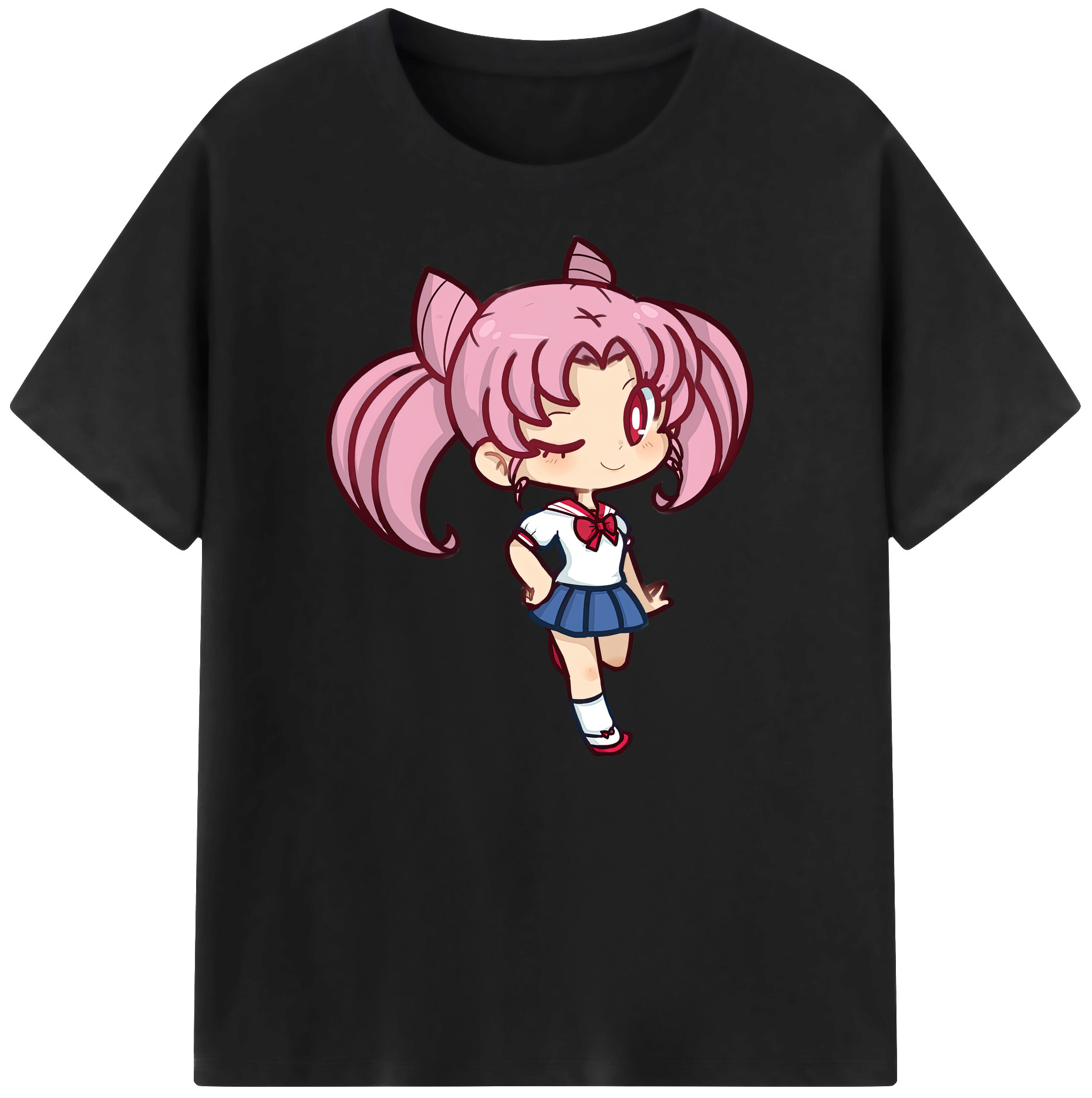 （画像用） 美少女戦士セーラームーン ちびうさ Sailor Moon Chibiusa Tsukino Usagi Small Lady Serenity 綿100％ メンズ半袖Tシャツ｜肌触りやわらか＆通気性