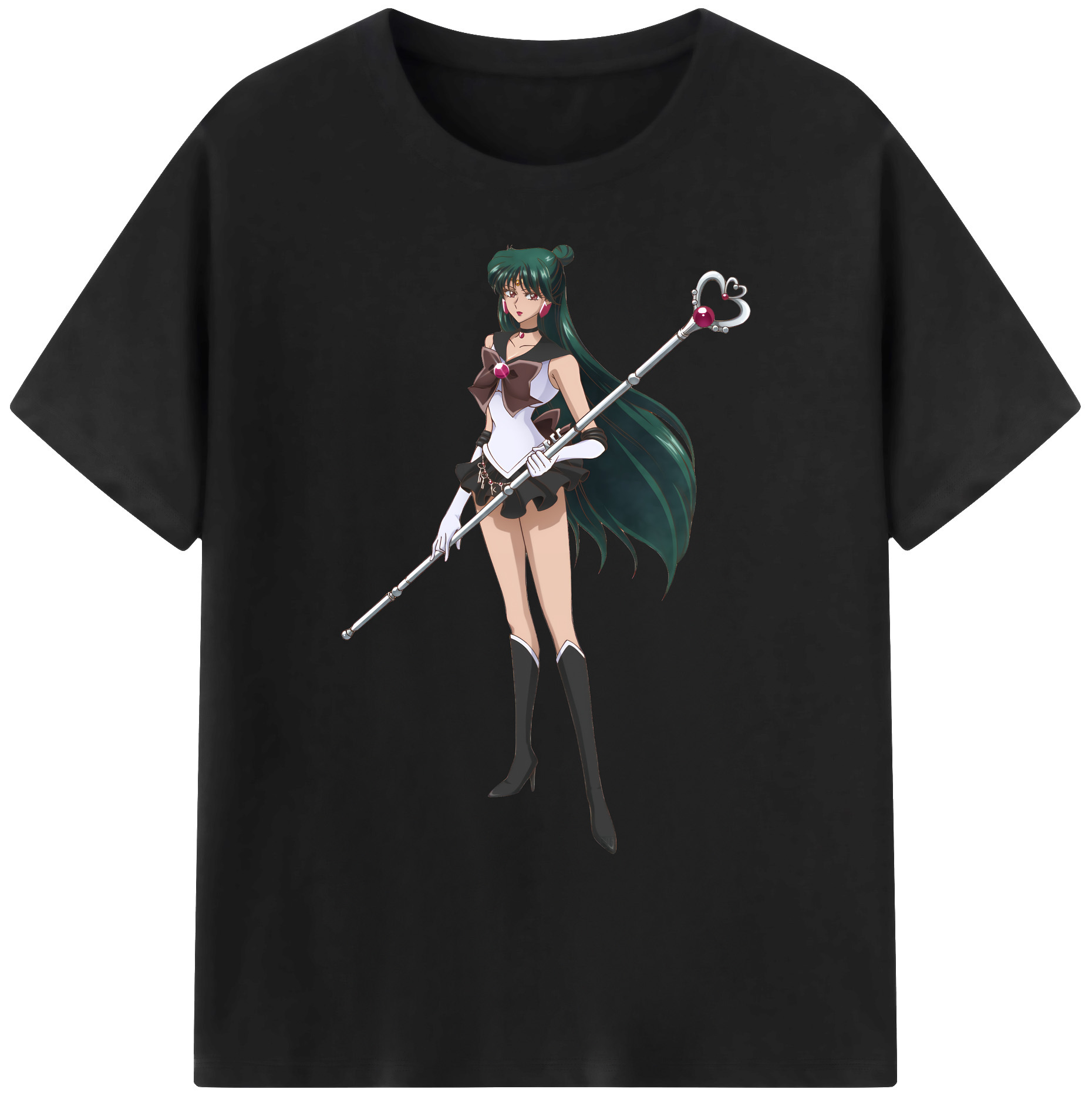 （画像用） 美少女戦士セーラームーン 冥王せつな Sailor Moon Meiou Setsuna 綿100％ メンズ半袖Tシャツ｜肌触りやわらか＆通気性
